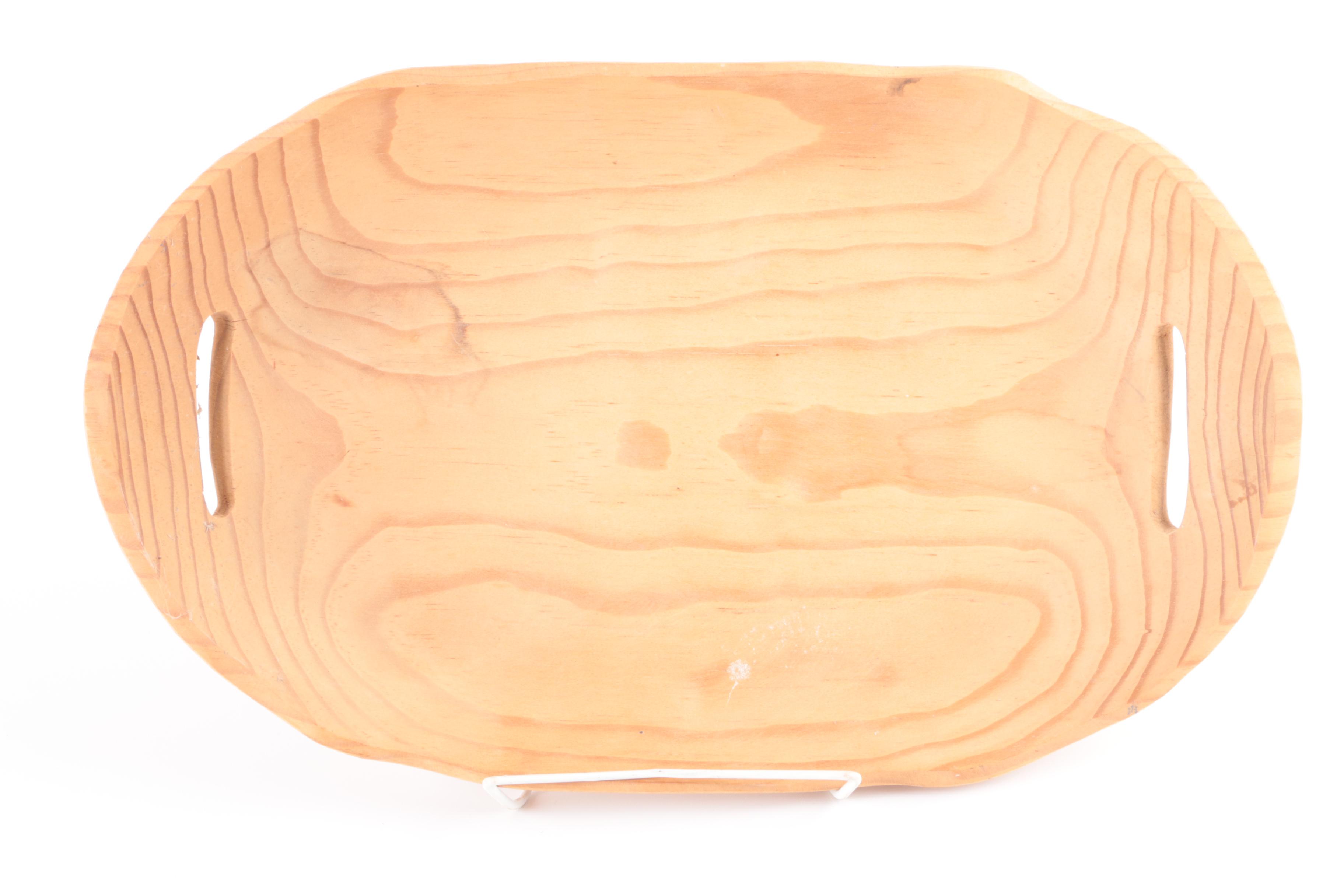 Wooden Platter with a Bowl and Cheese Boards