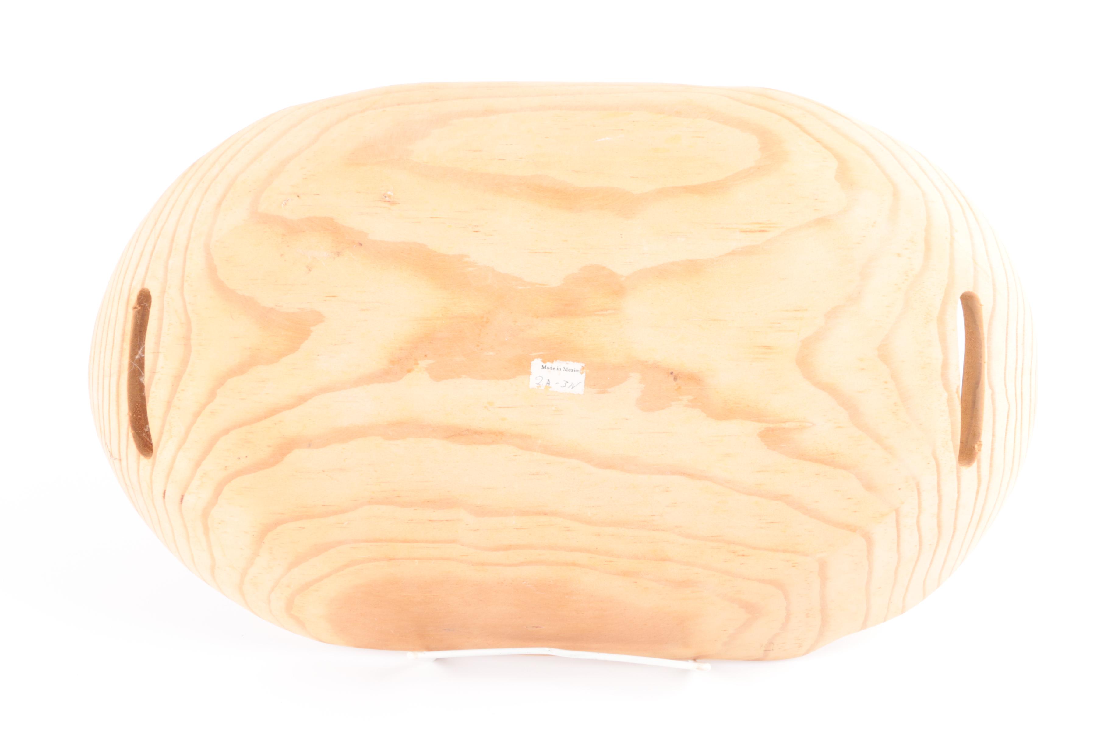 Wooden Platter with a Bowl and Cheese Boards