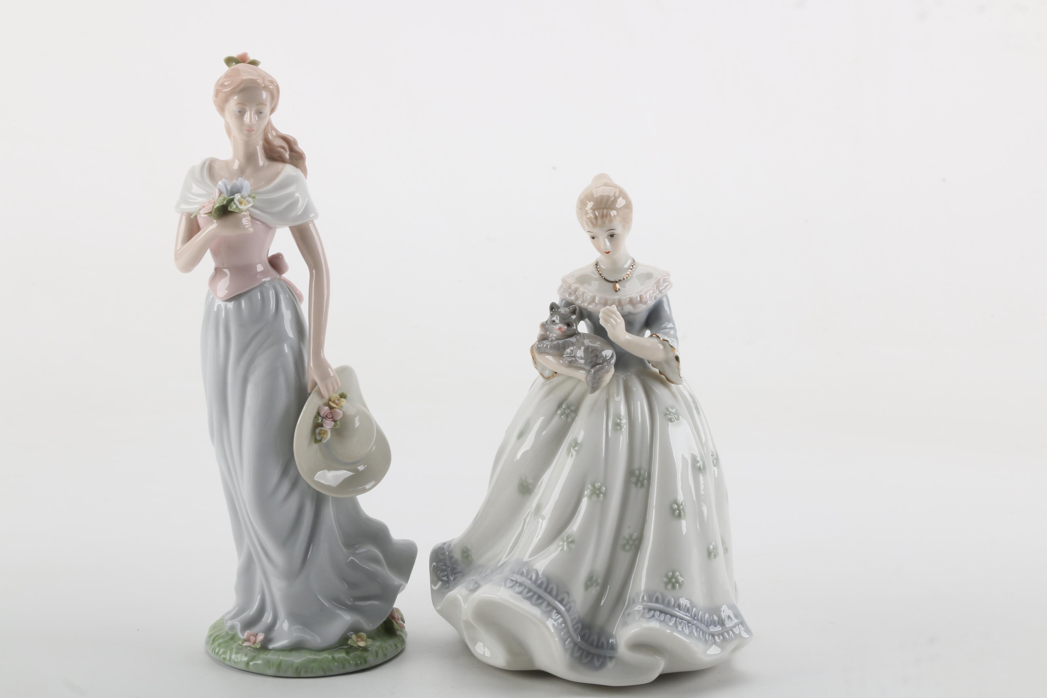 Porcelain Figurines of Men, Women, and Children