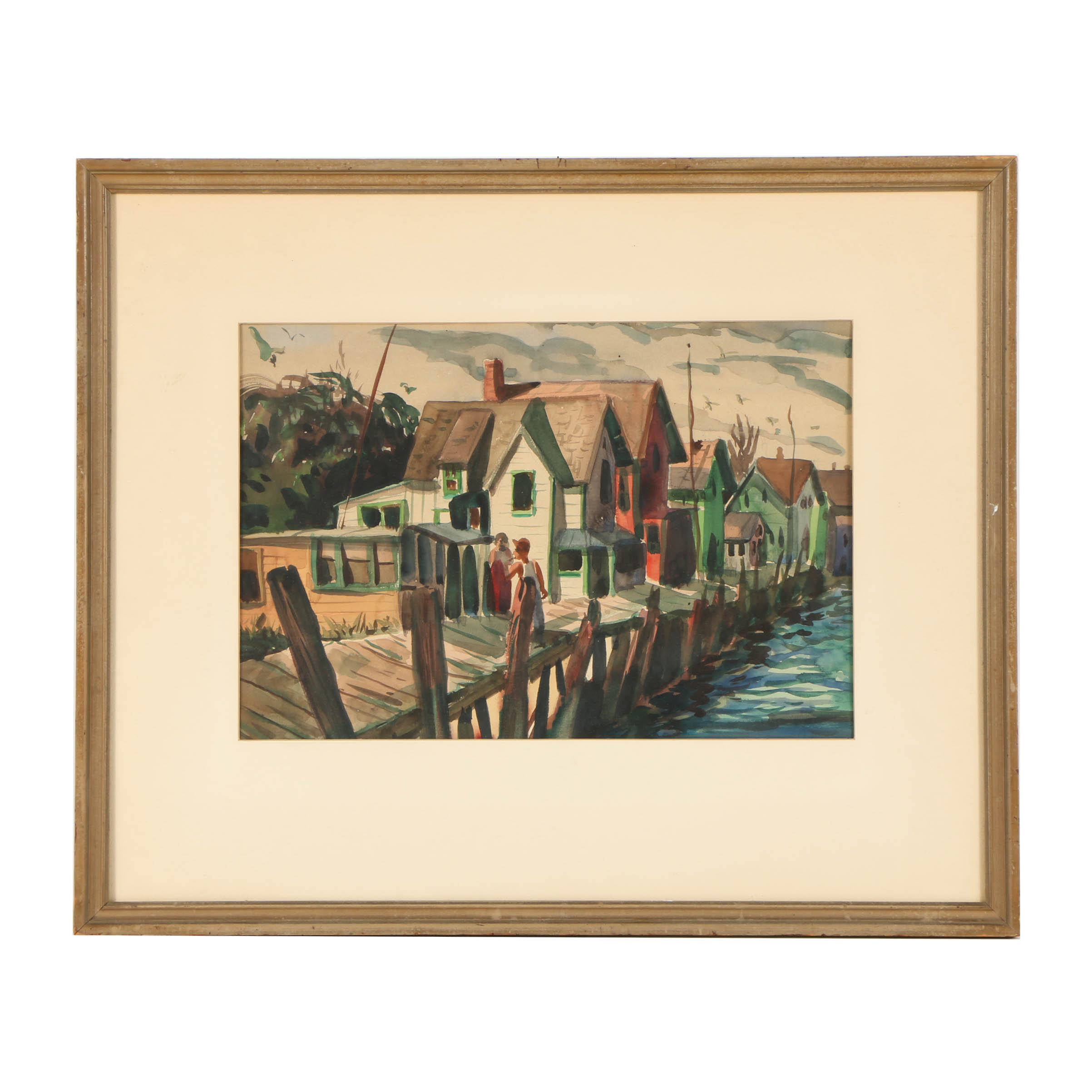 Mid 20th Century Watercolor Painting