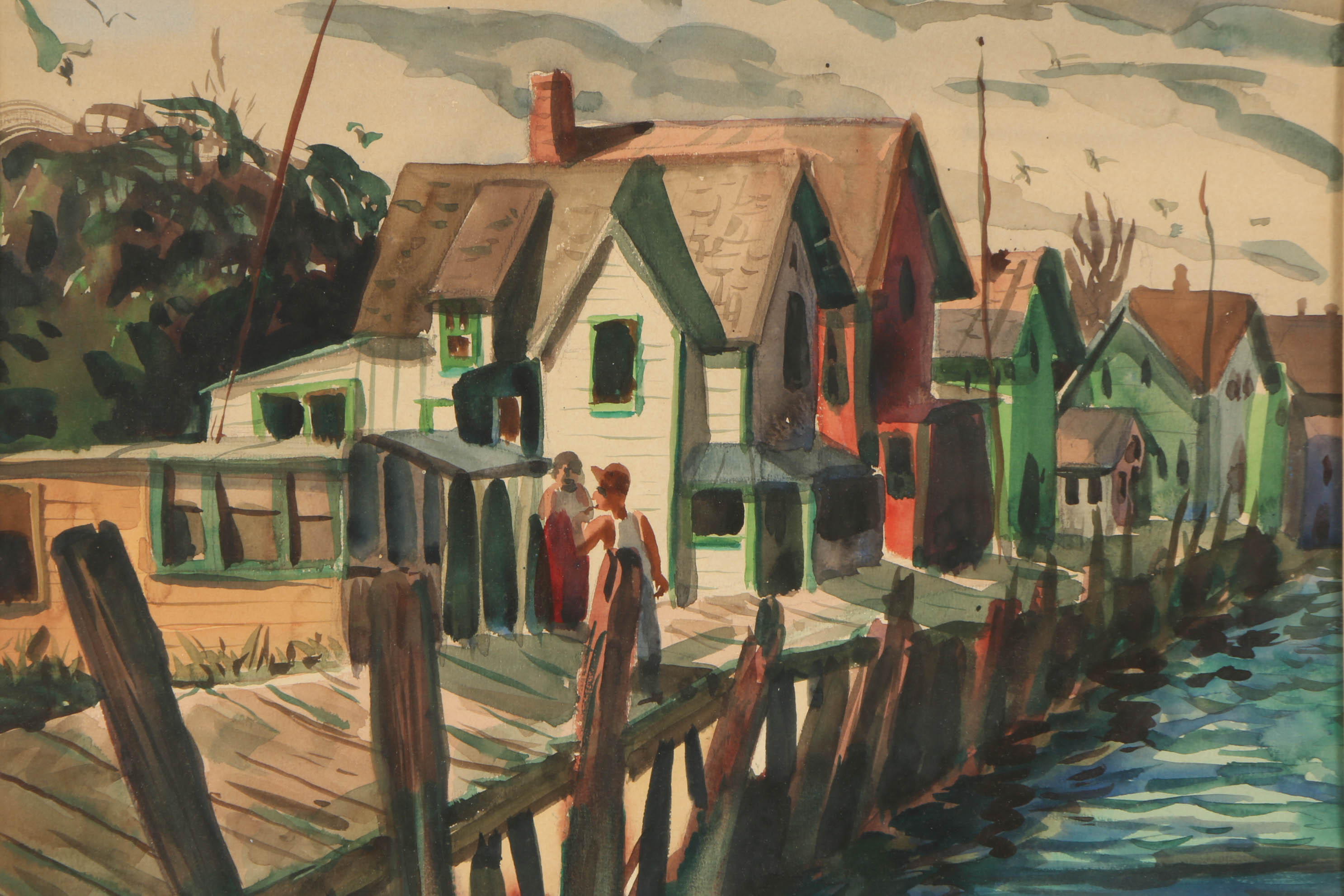 Mid 20th Century Watercolor Painting