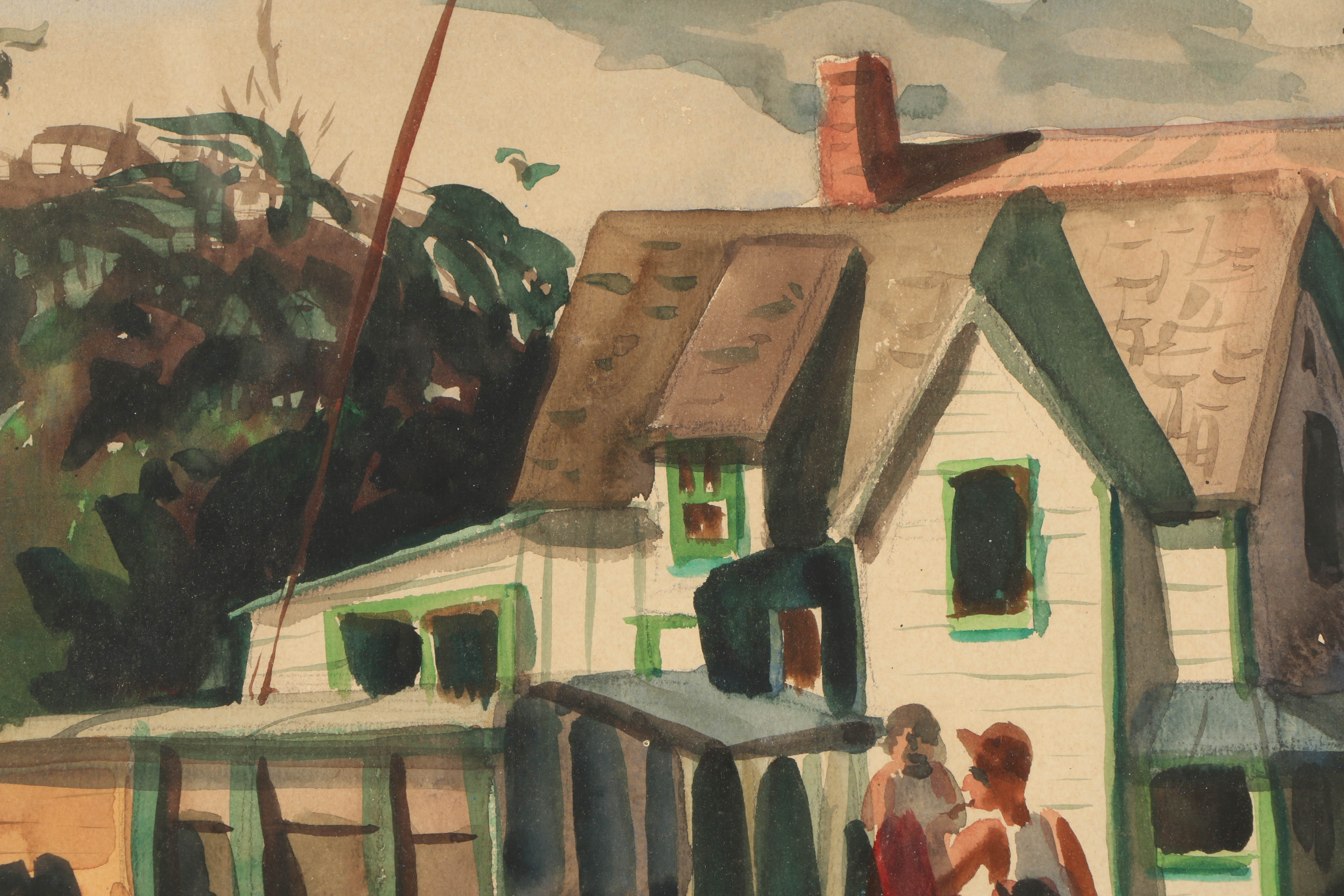 Mid 20th Century Watercolor Painting