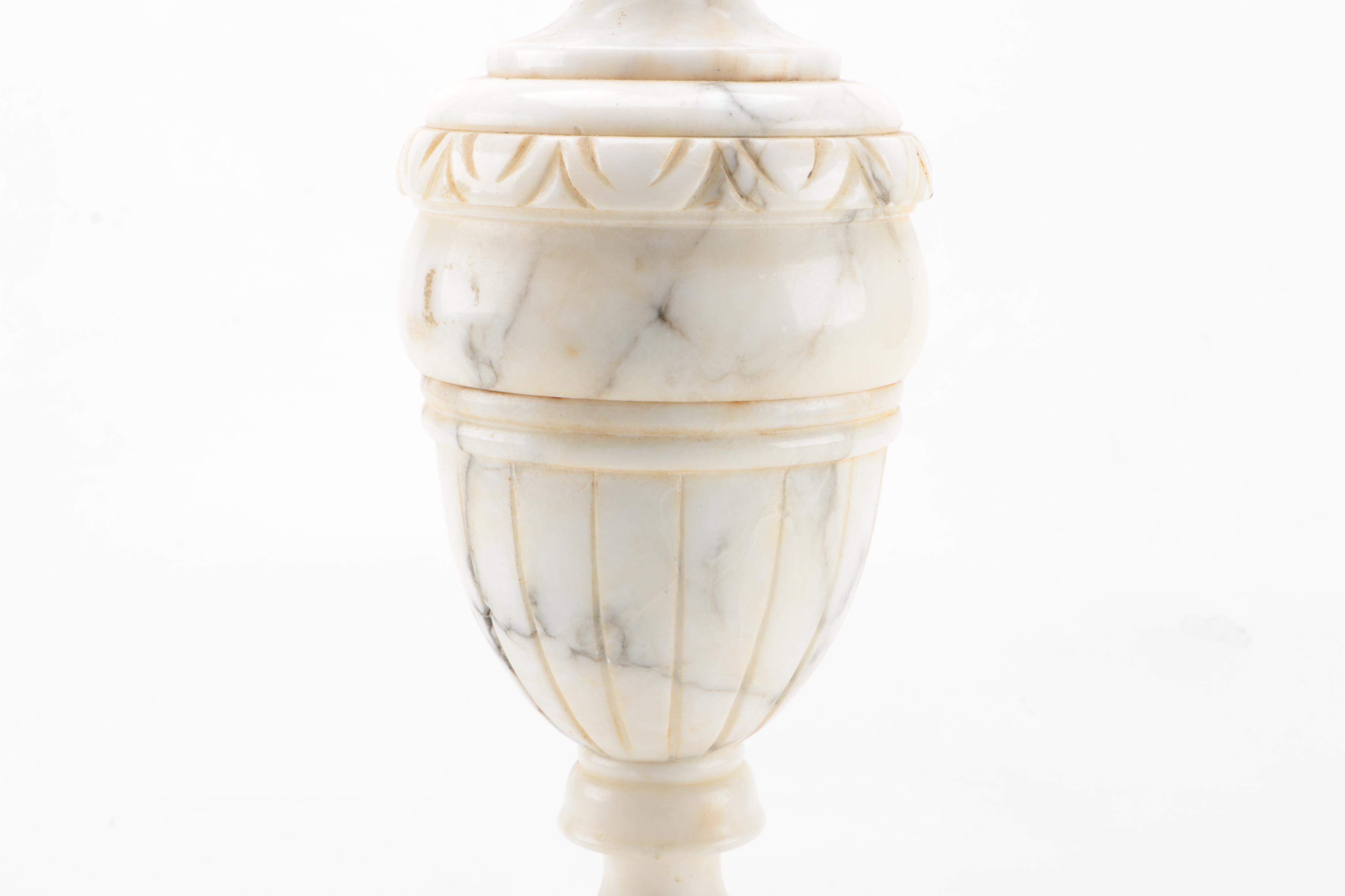 Italian Carved Alabaster Table Lamp