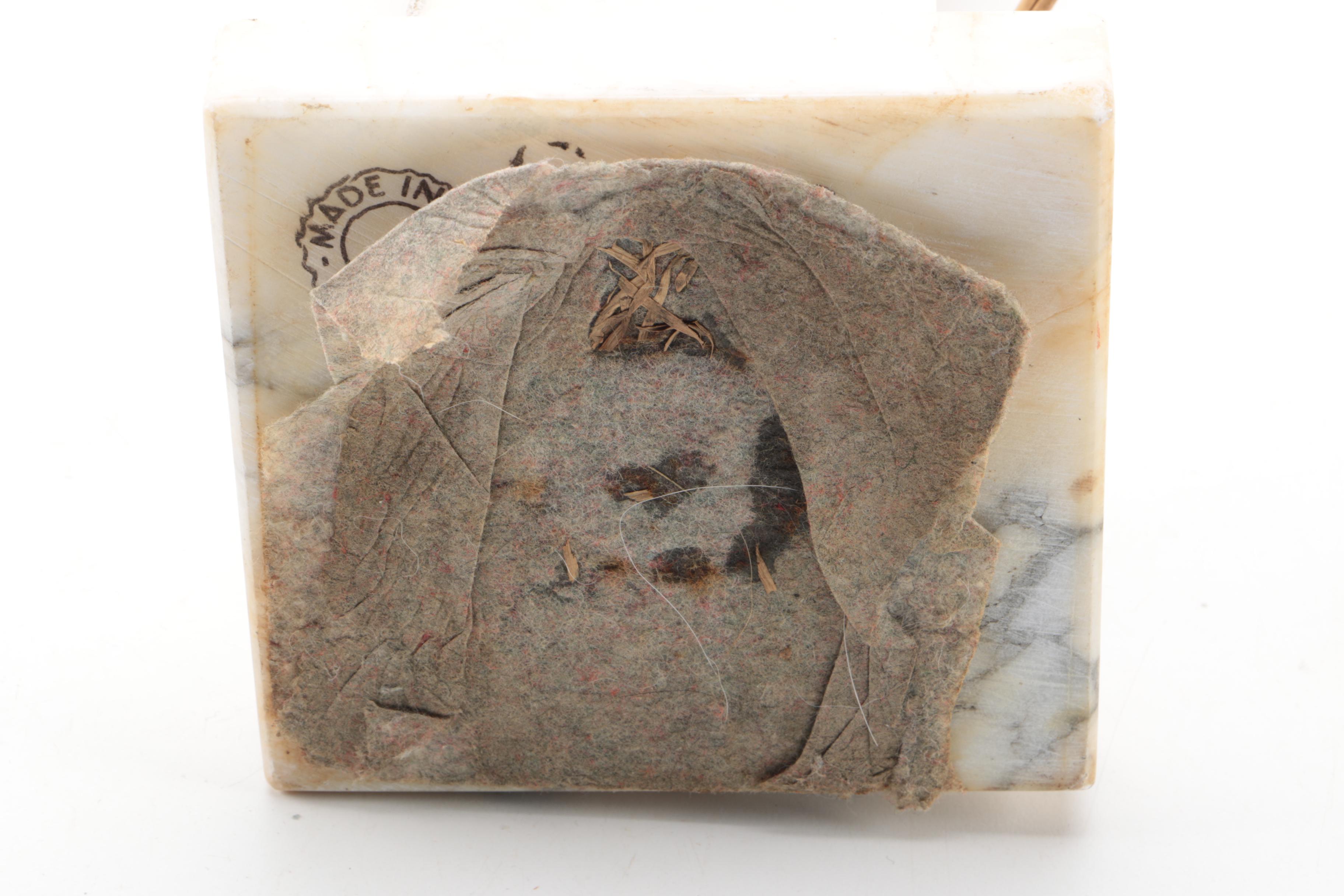 Italian Carved Alabaster Table Lamp