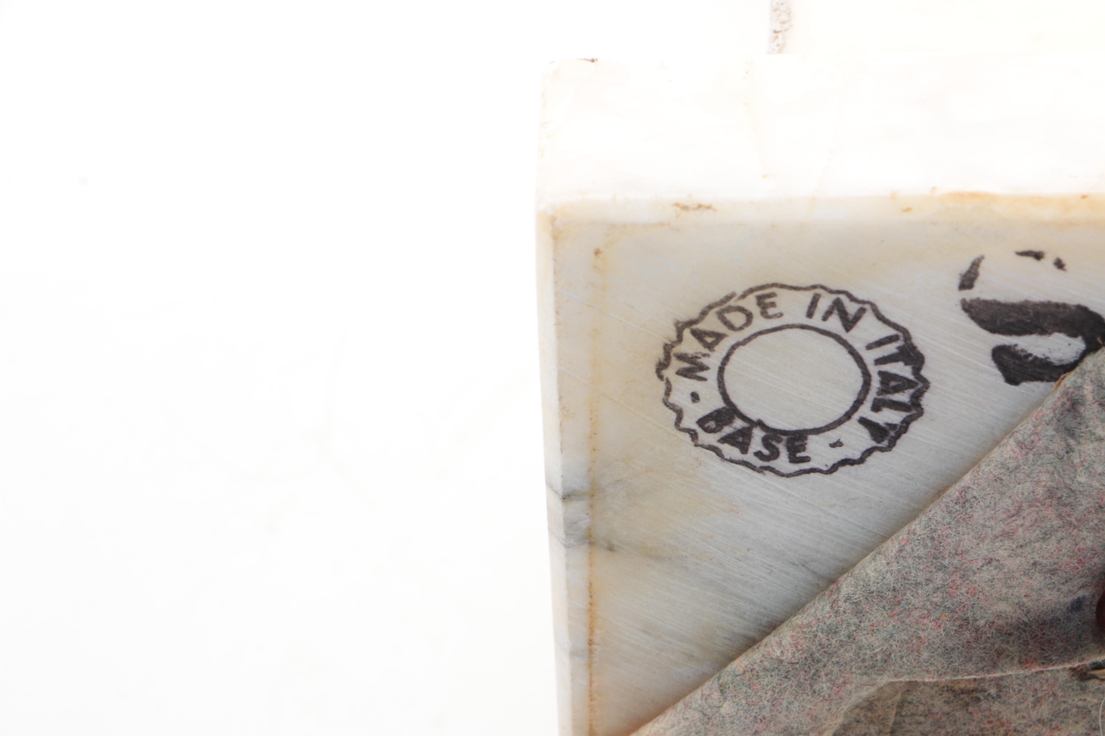 Italian Carved Alabaster Table Lamp