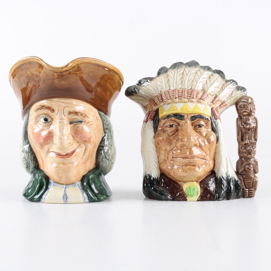 Royal Doulton " North American Indian" and "Vicar of Bray" Toby Jugs