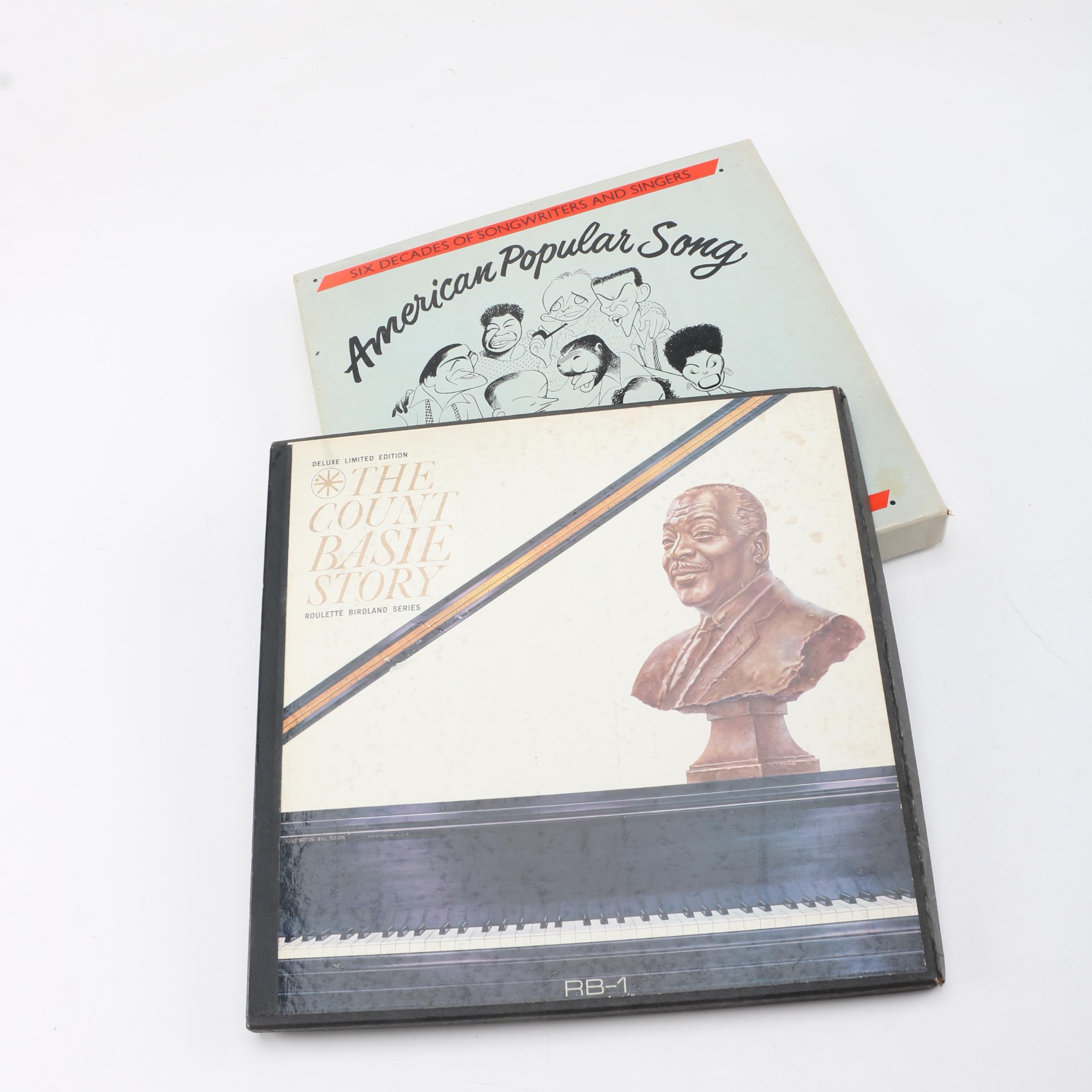 Boxed Record Album Sets "The Count Basie Story" and "American Popular Song"