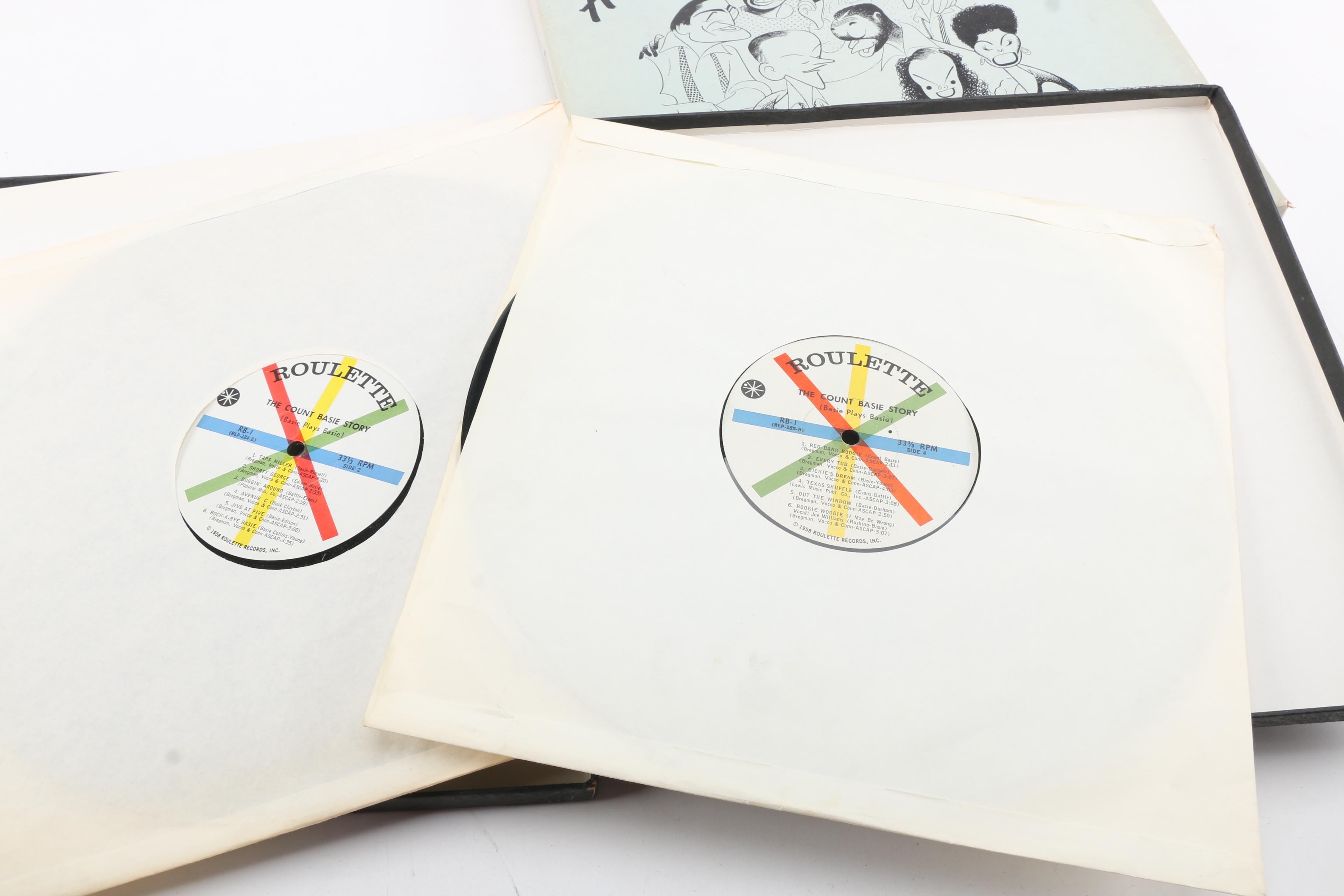 Boxed Record Album Sets "The Count Basie Story" and "American Popular Song"