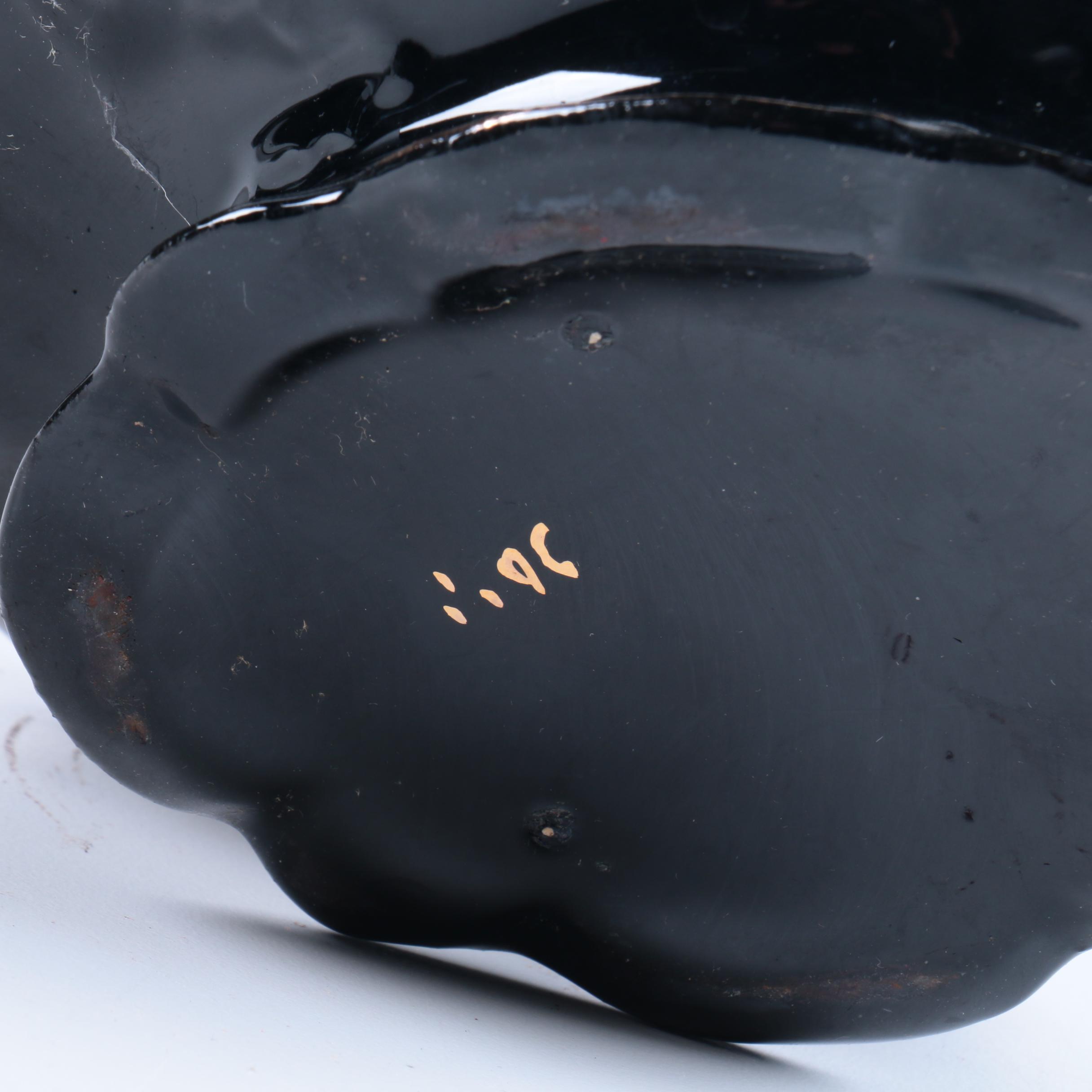 Vintage Black Gilded Teapot