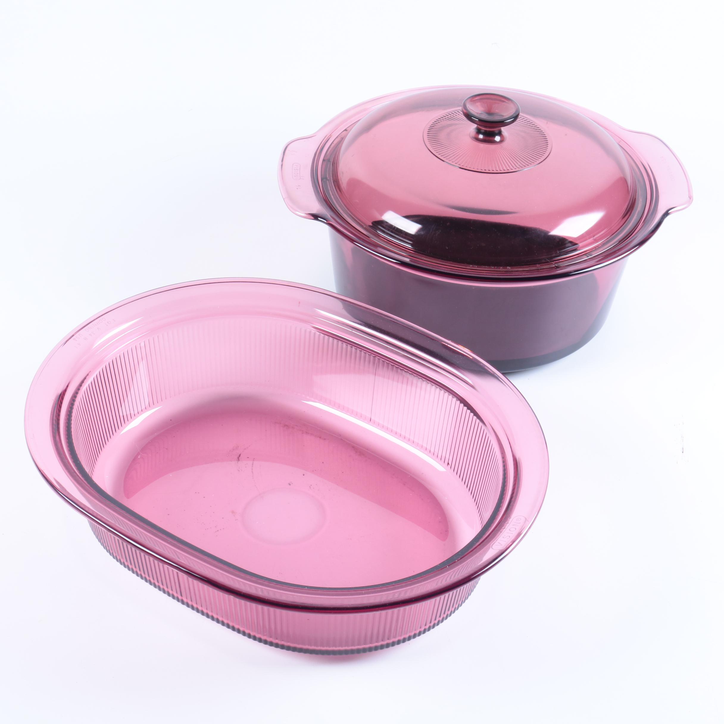 Corning "Visions Cranberry" Cookware