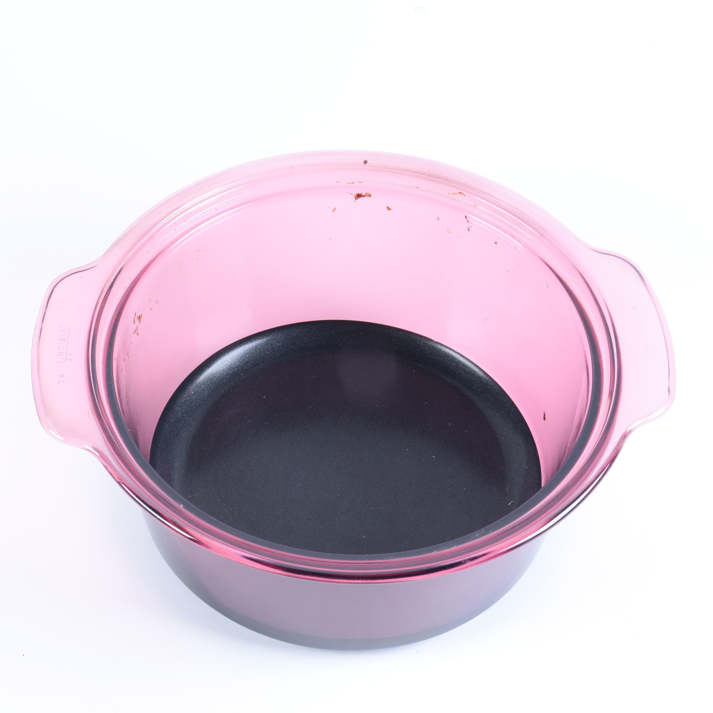 Corning "Visions Cranberry" Cookware