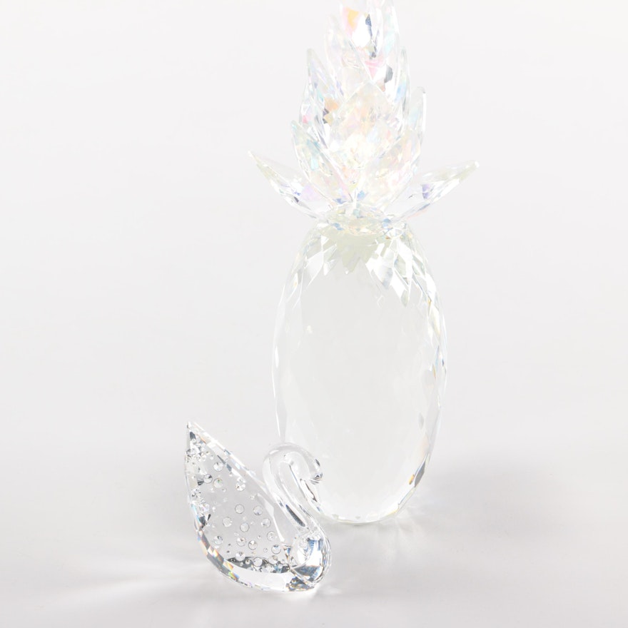 Crystal Figurines Including Swarovski Swan