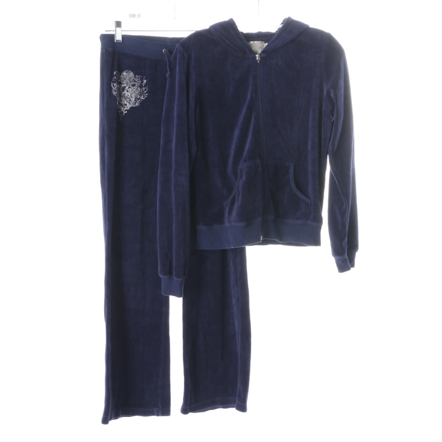 Women's Blue Velour Tracksuit