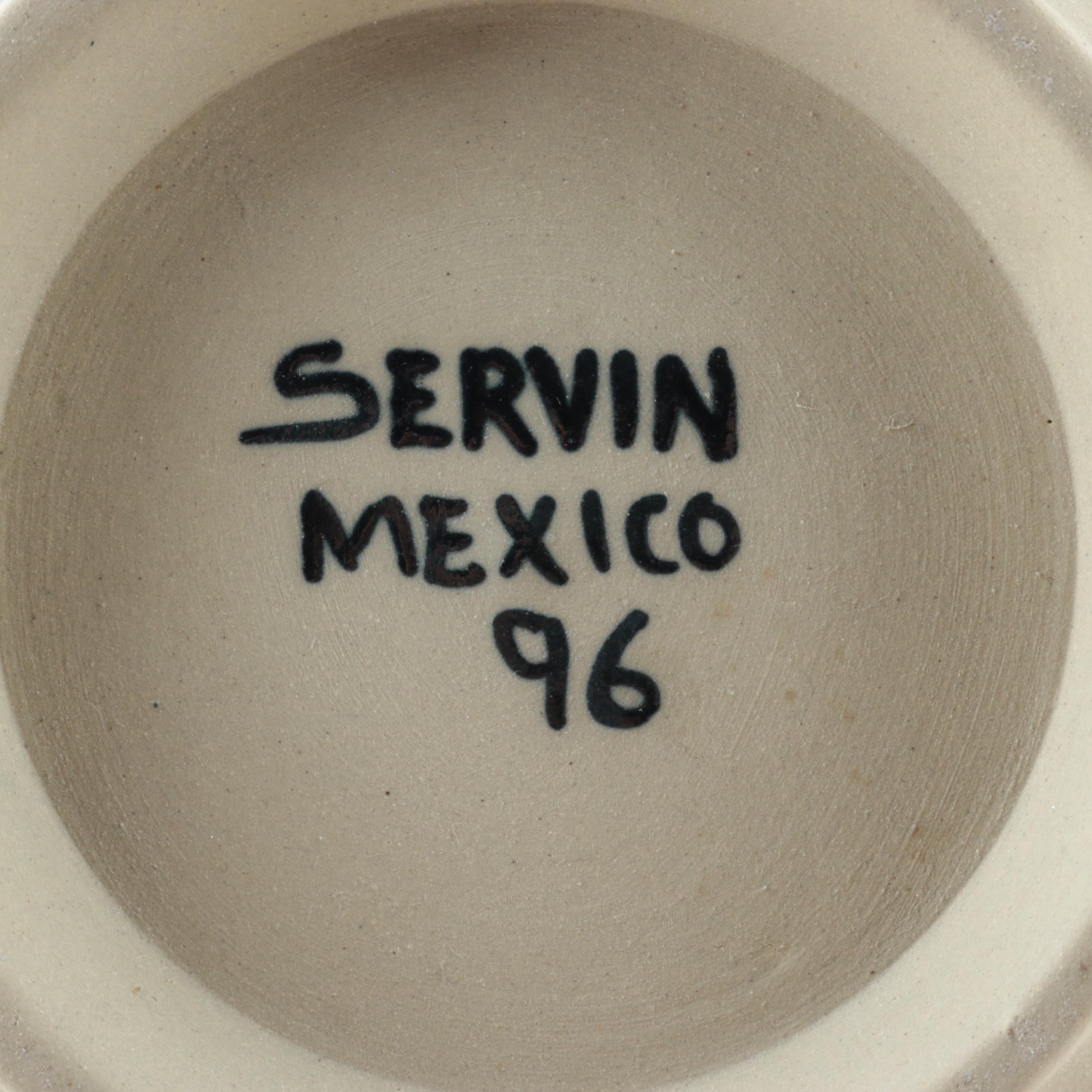 Signed Hand Thrown Mexican Stoneware Covered Jar