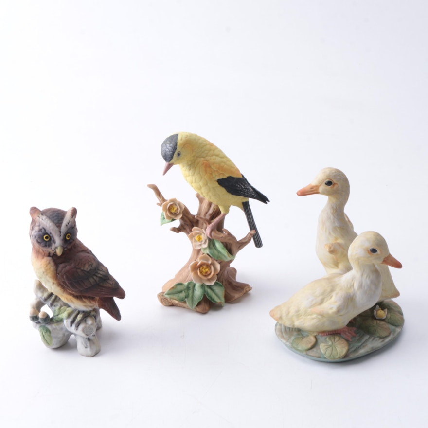 Porcelain Bird Figurines Including Lefton