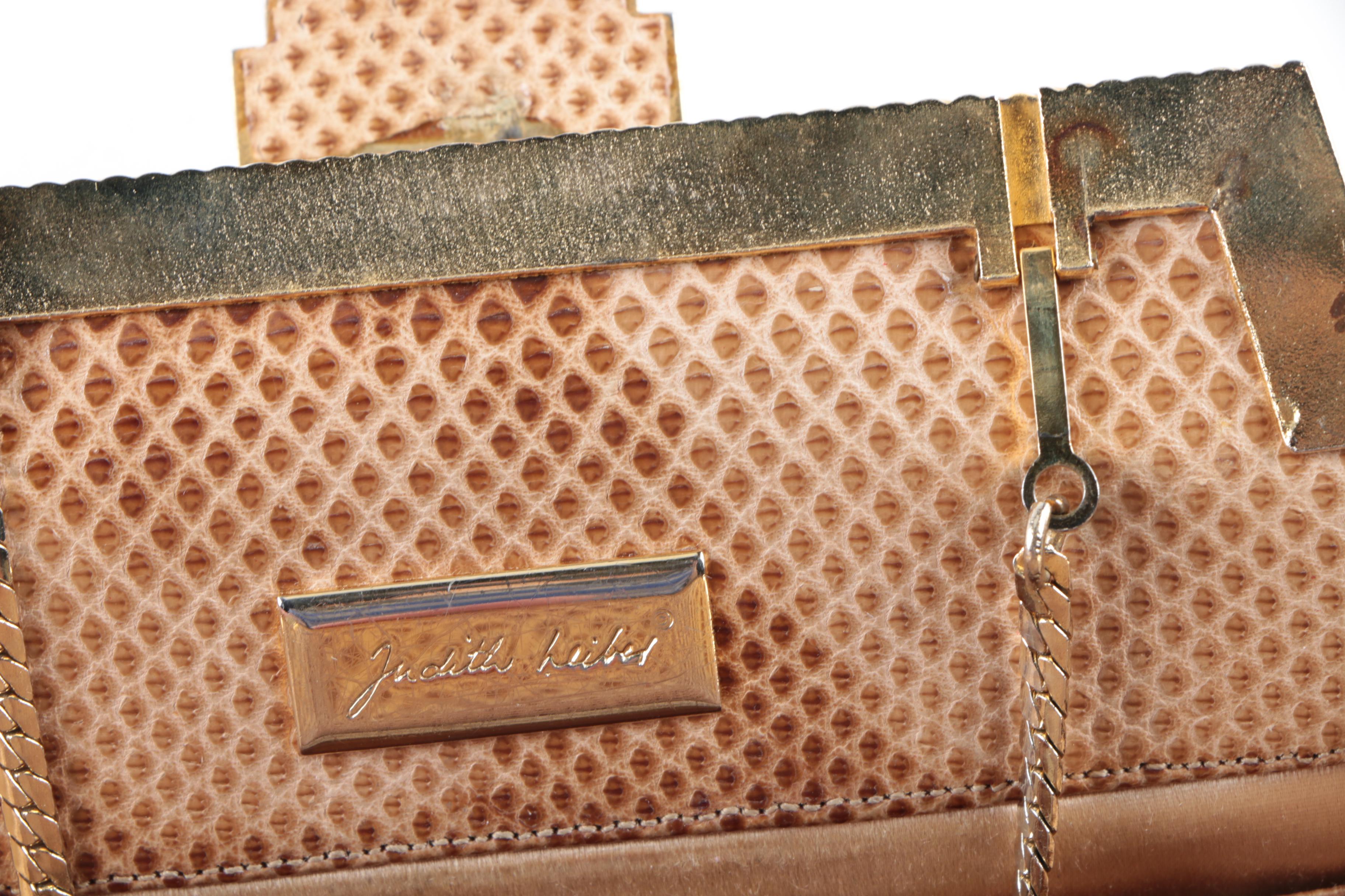 Judith Leiber Tan Lizard Evening Bag