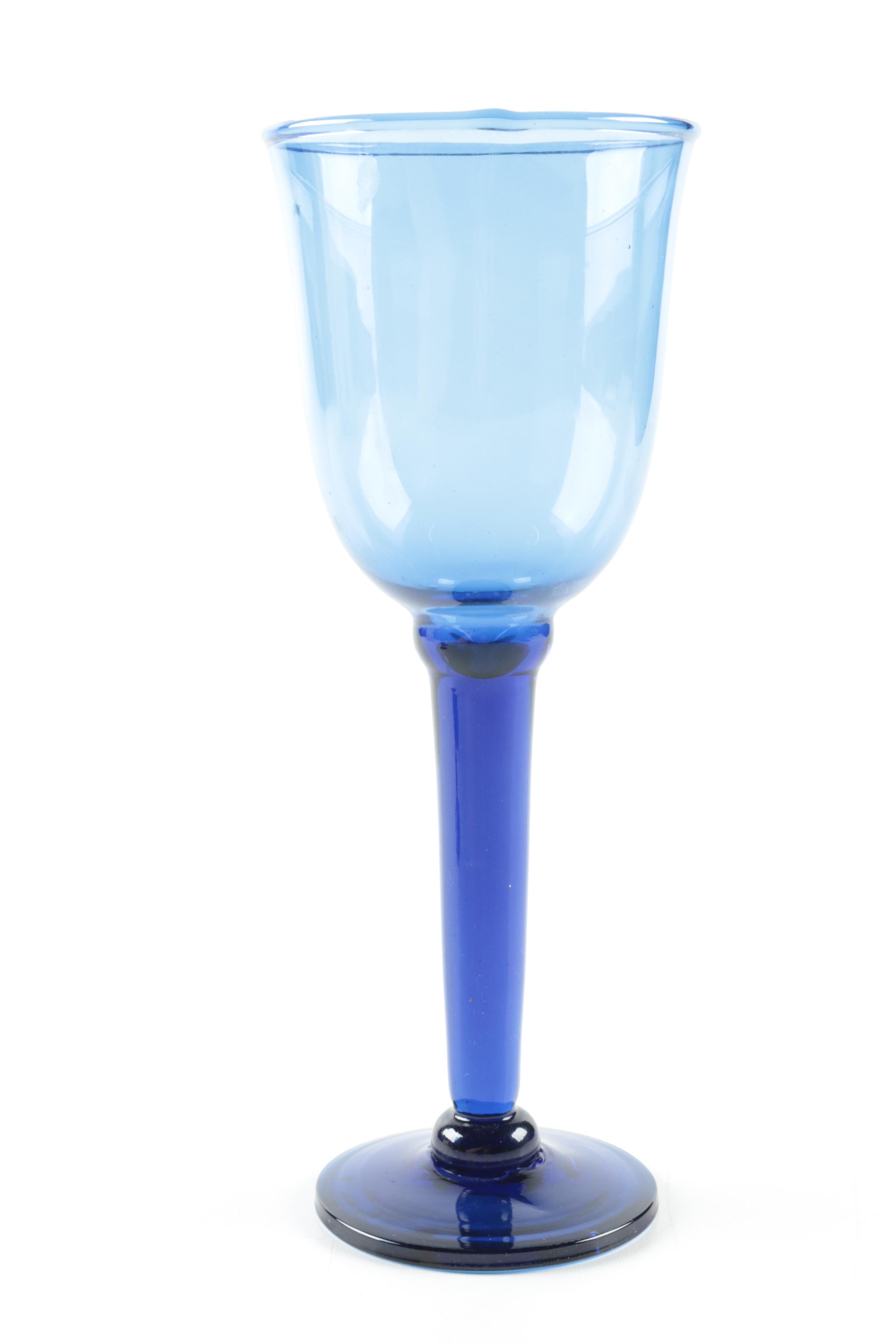 Collection of Blue Glass Stemware