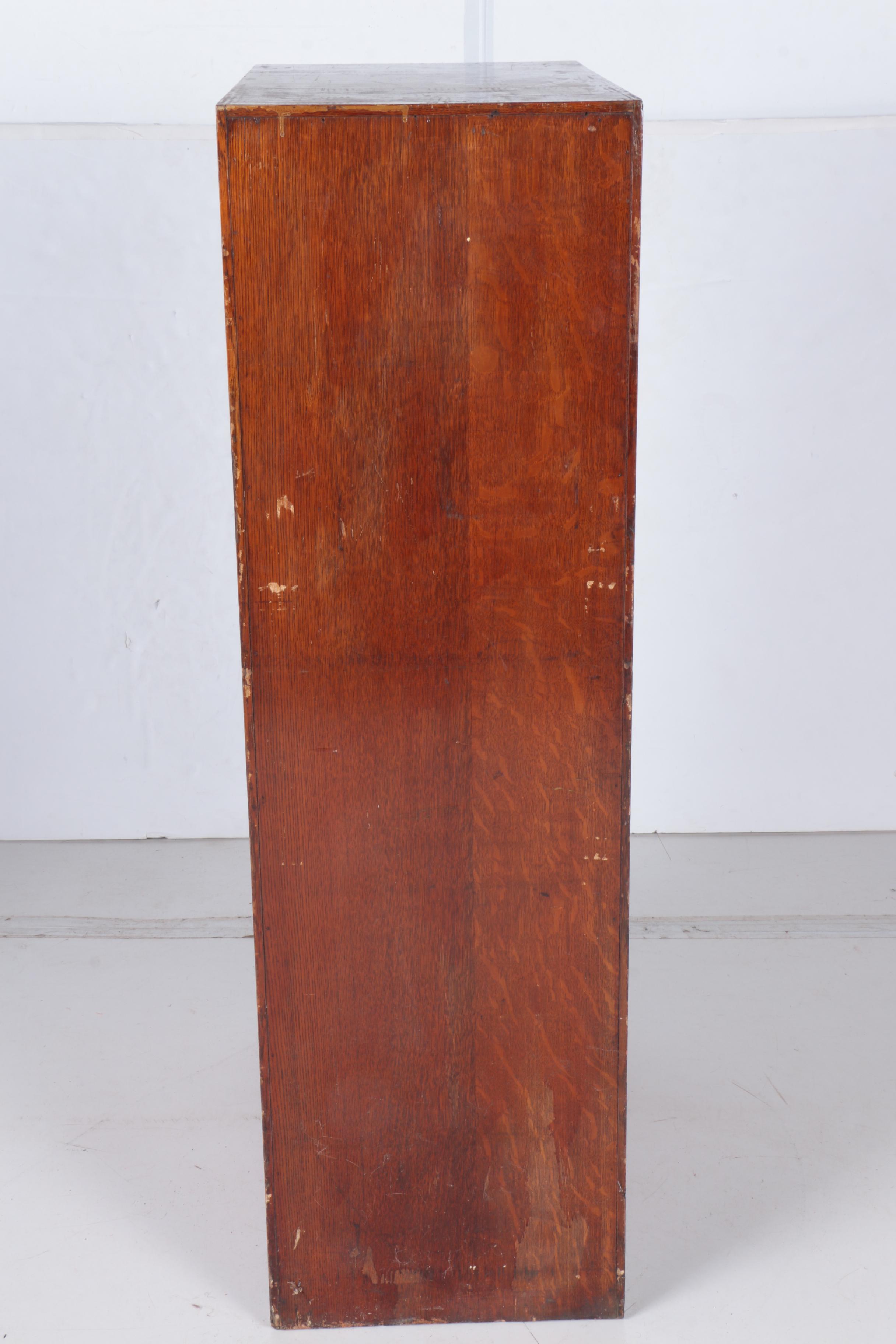 Vintage Oak Vertical Filing Cabinet by Globe
