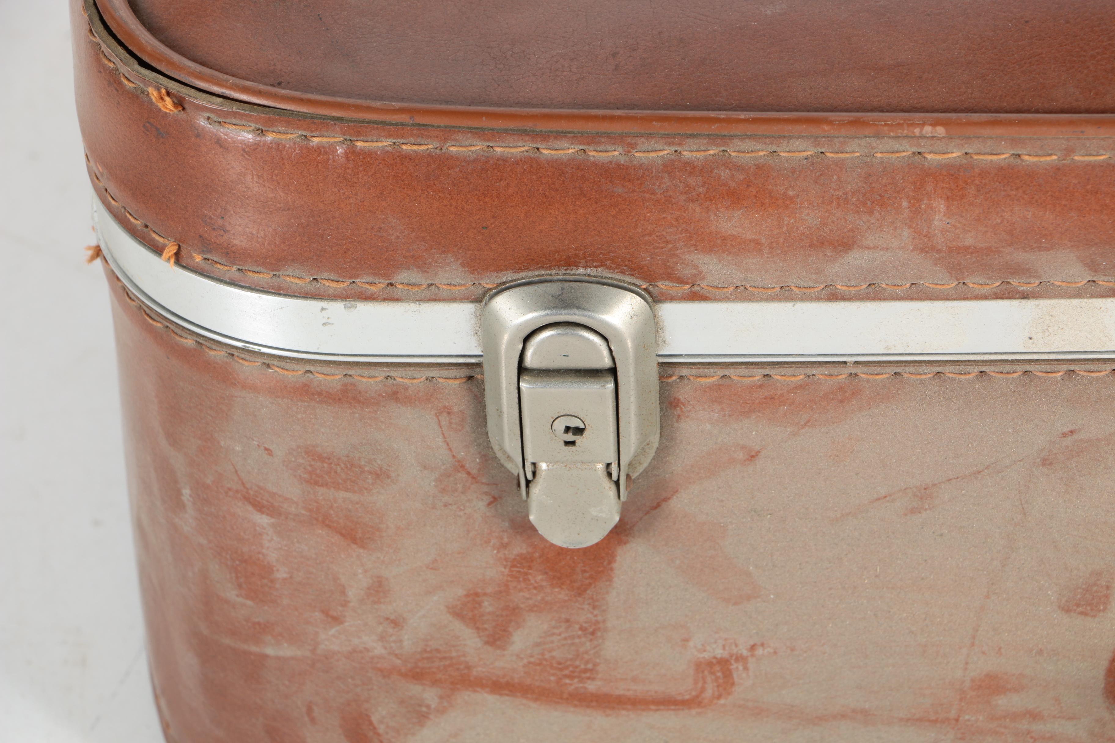 Vintage Brown Leather Suitcase