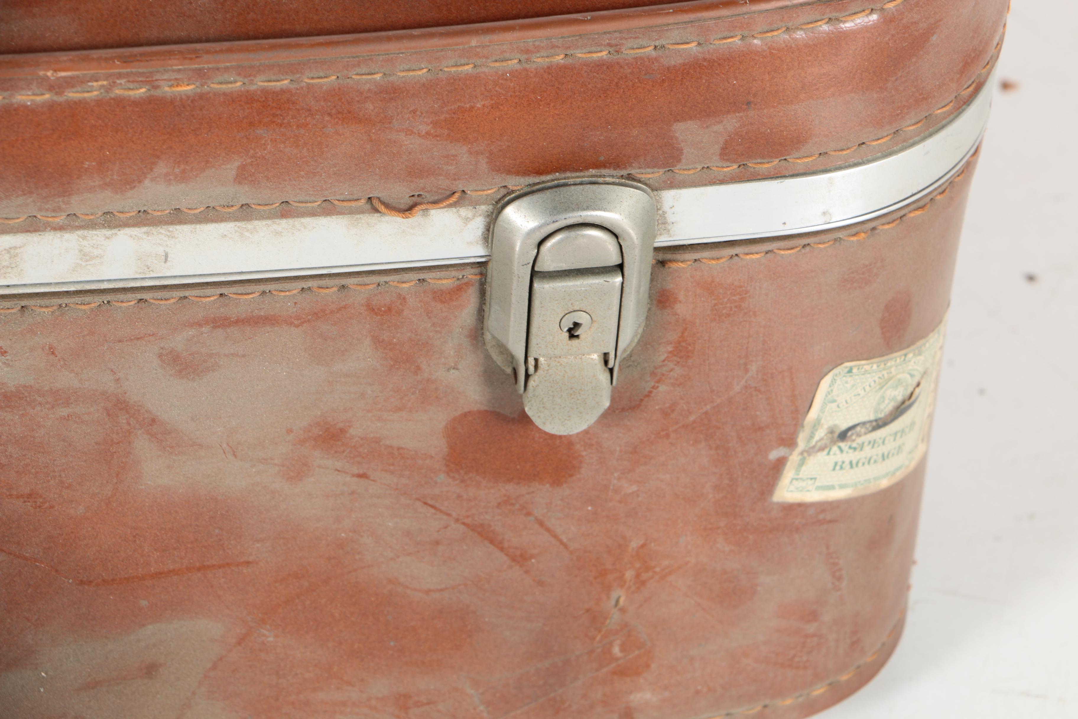 Vintage Brown Leather Suitcase