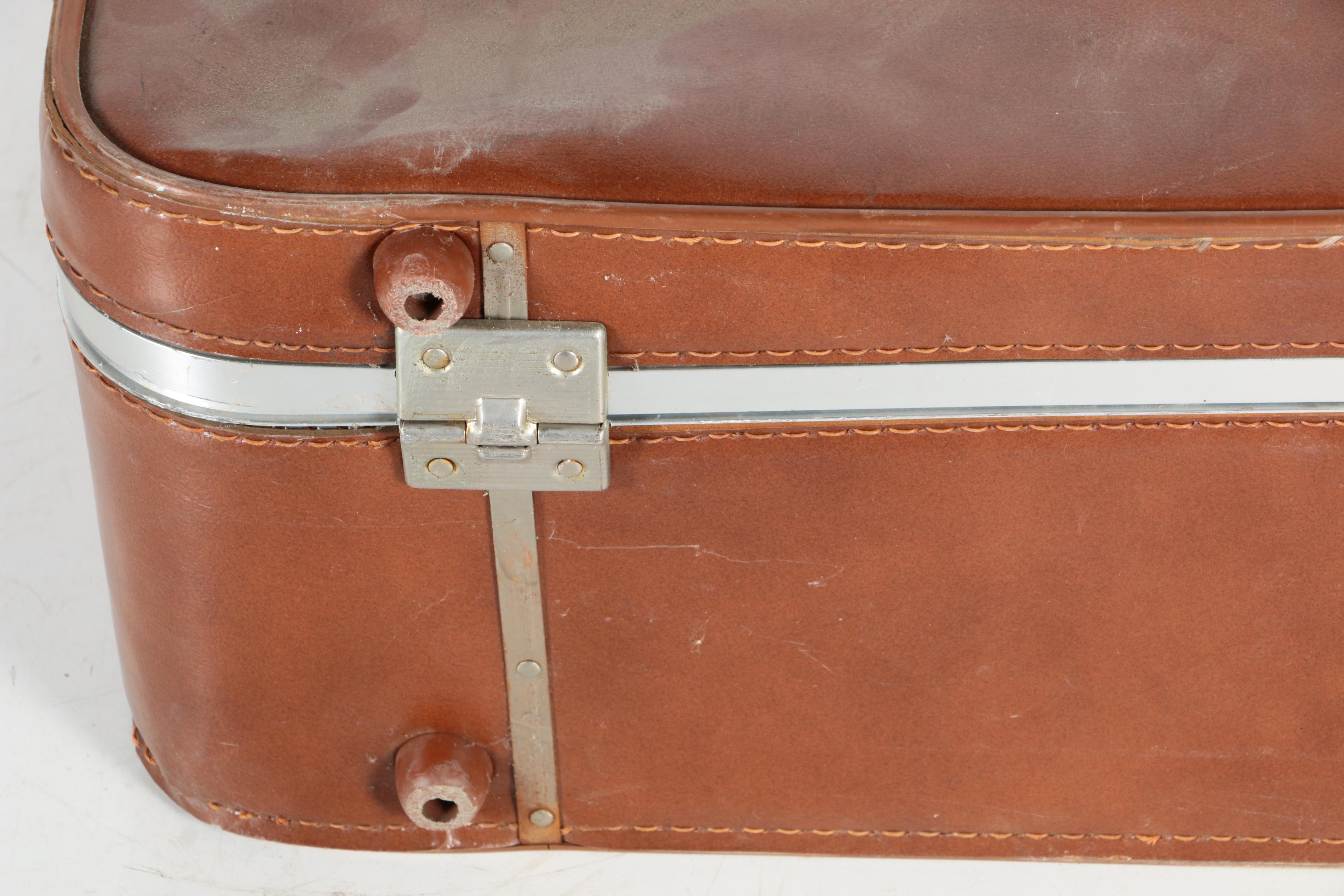 Vintage Brown Leather Suitcase