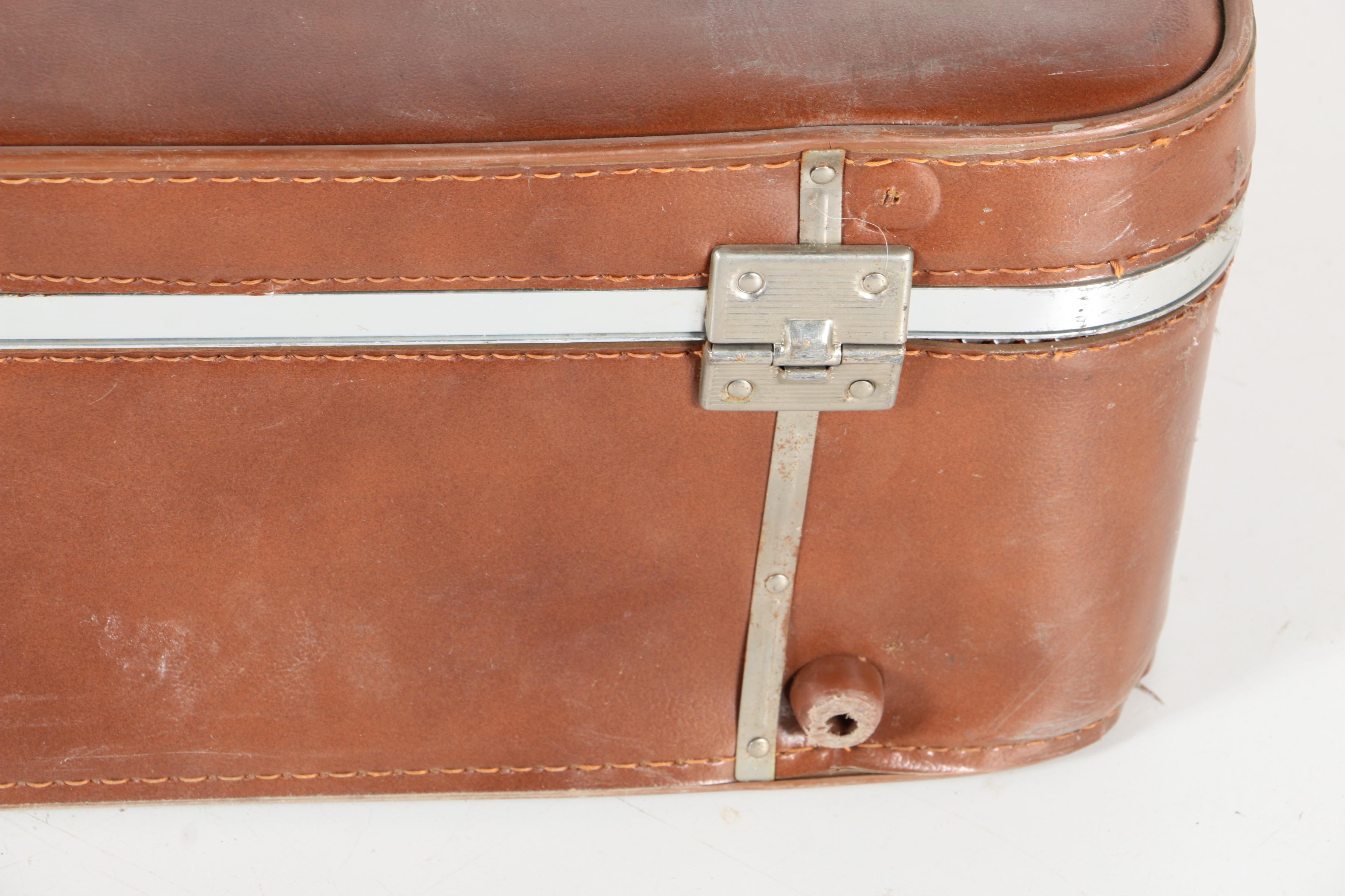 Vintage Brown Leather Suitcase