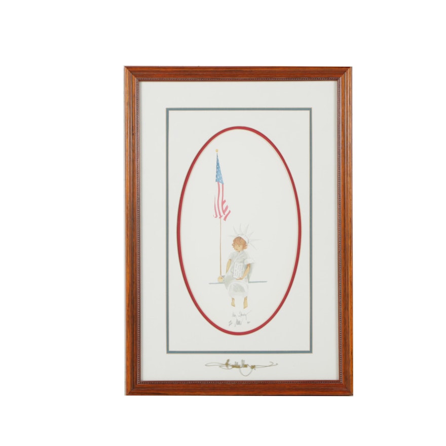 Patricia Buckley Moss Limited Edition Offset Lithograph "Miss Liberty"