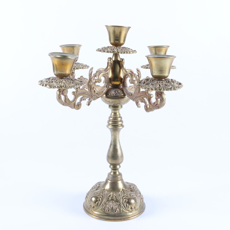 Louis XV Style Brass Candelabra