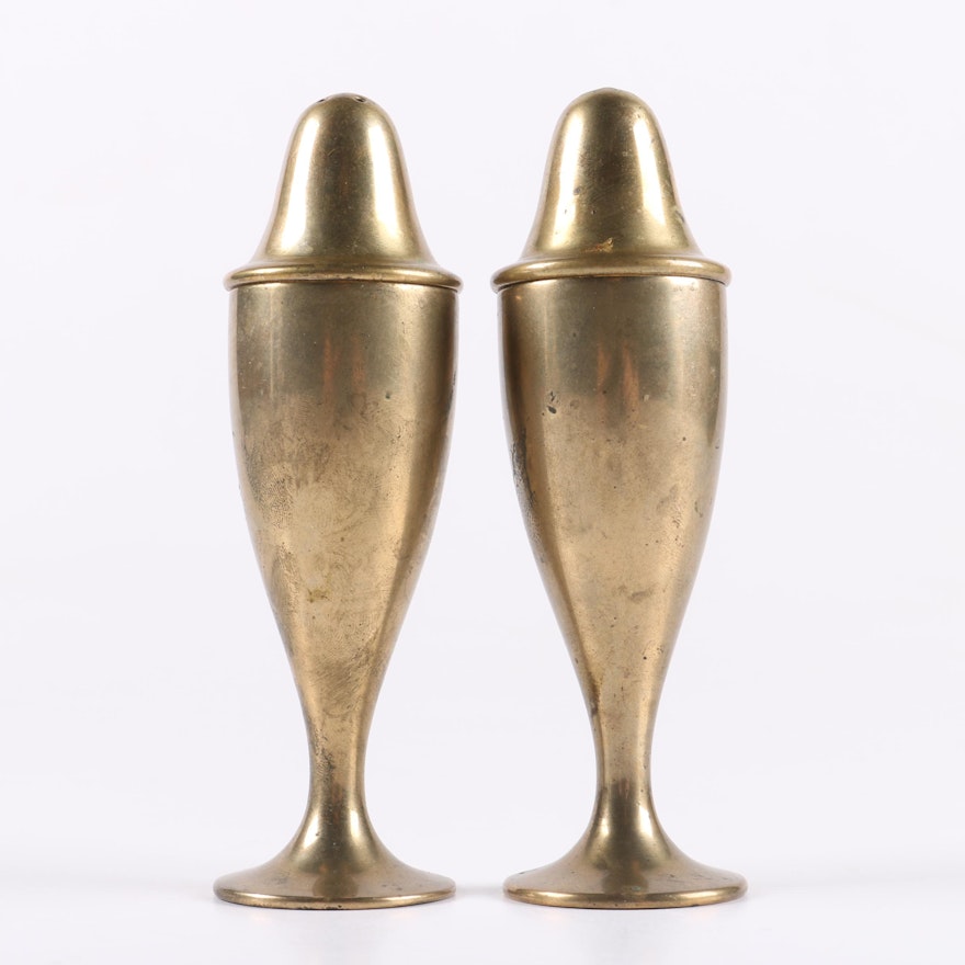 Vintage Dirilyte Gold Plated Salt And Pepper Shakers