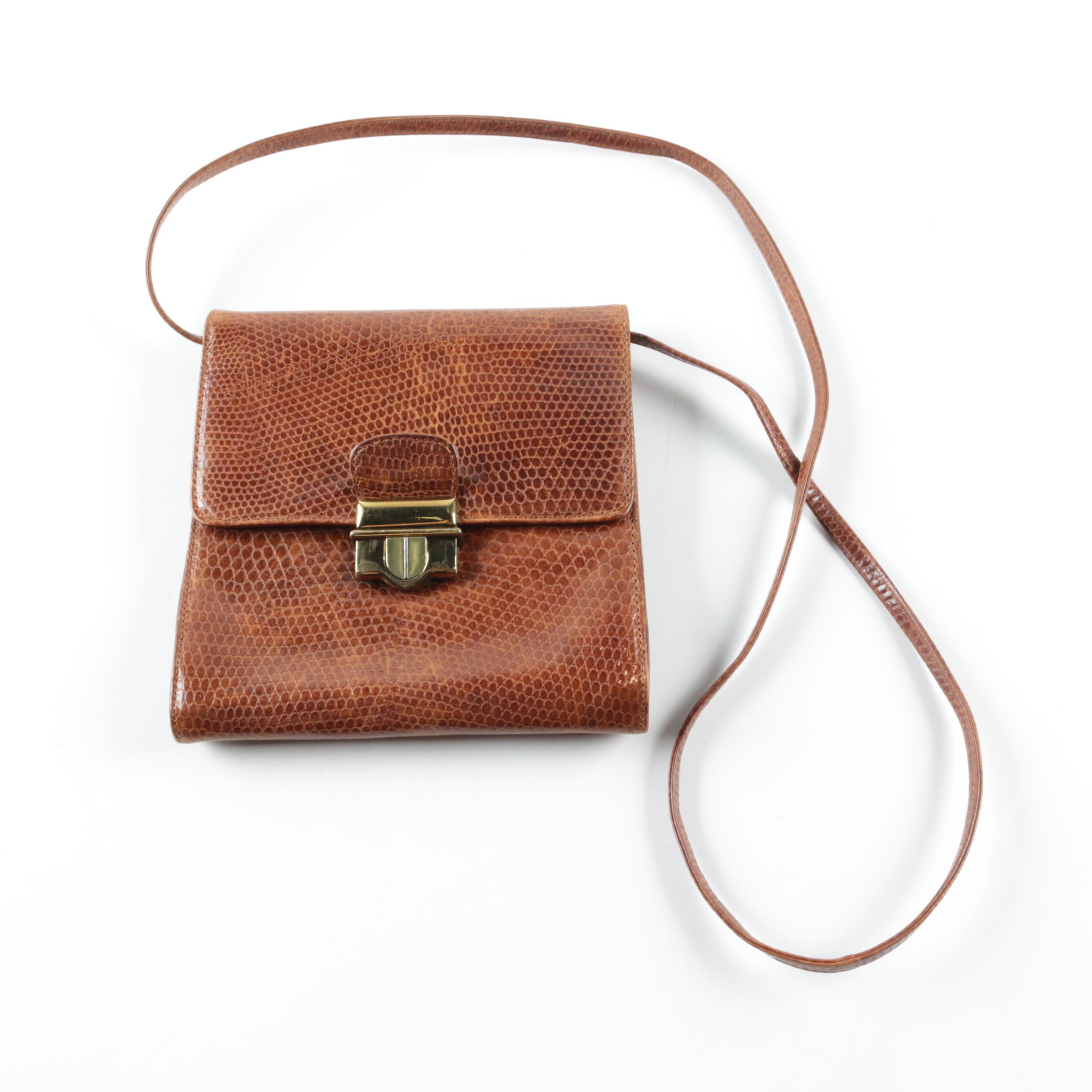 Vintage Neiman Marcus Reptile Embossed Shoulder Bag