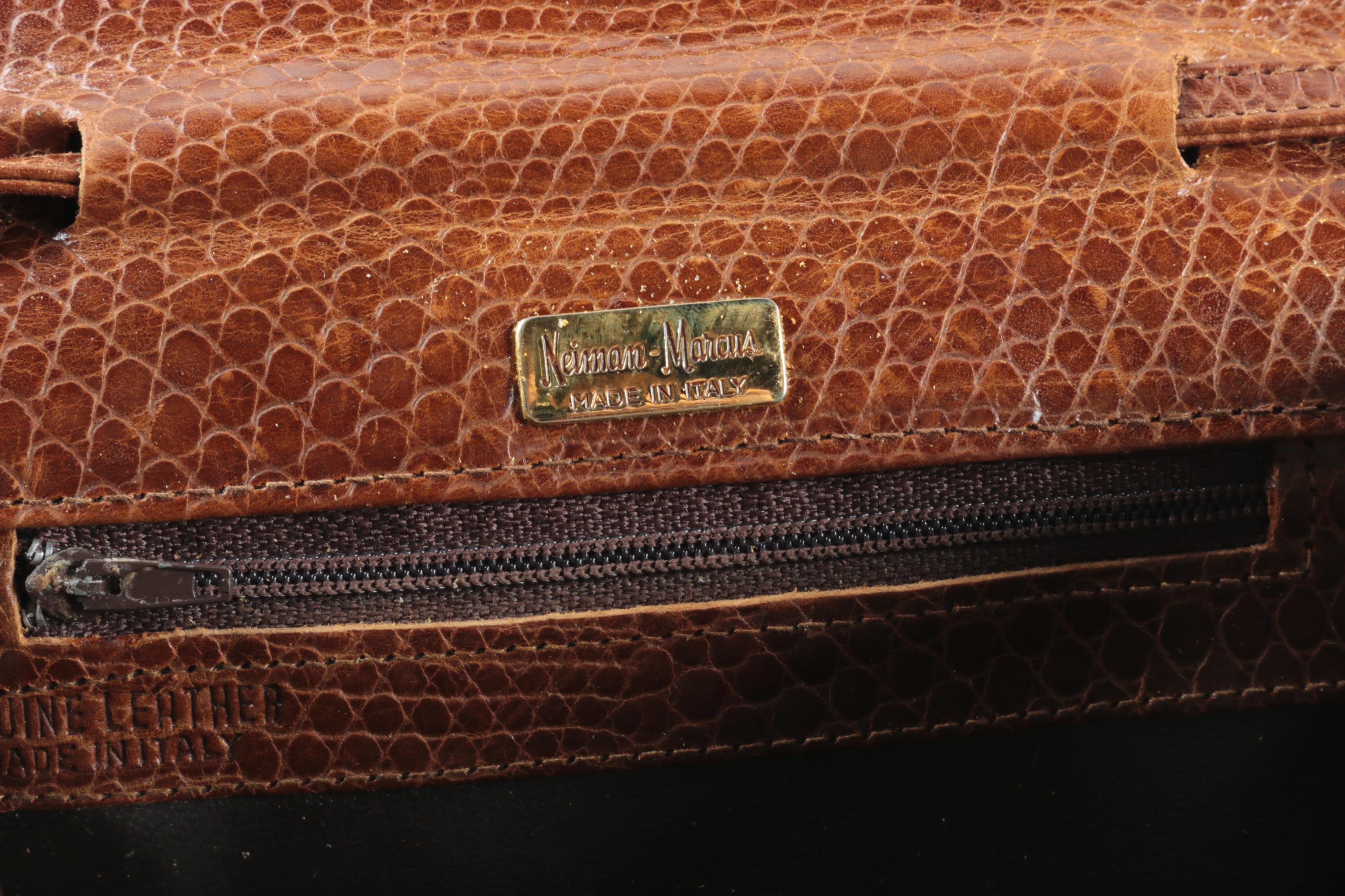 Vintage Neiman Marcus Reptile Embossed Shoulder Bag