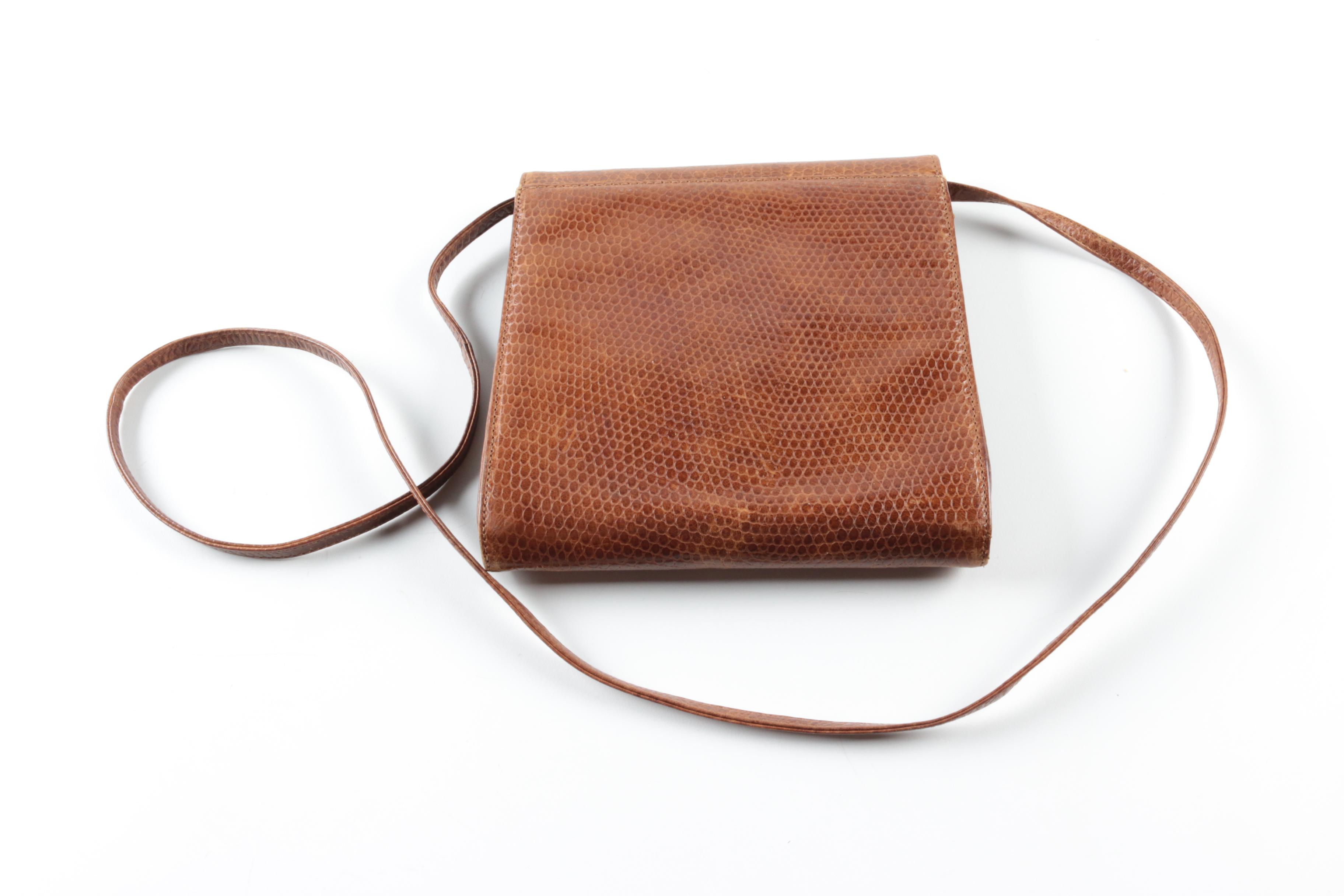 Vintage Neiman Marcus Reptile Embossed Shoulder Bag