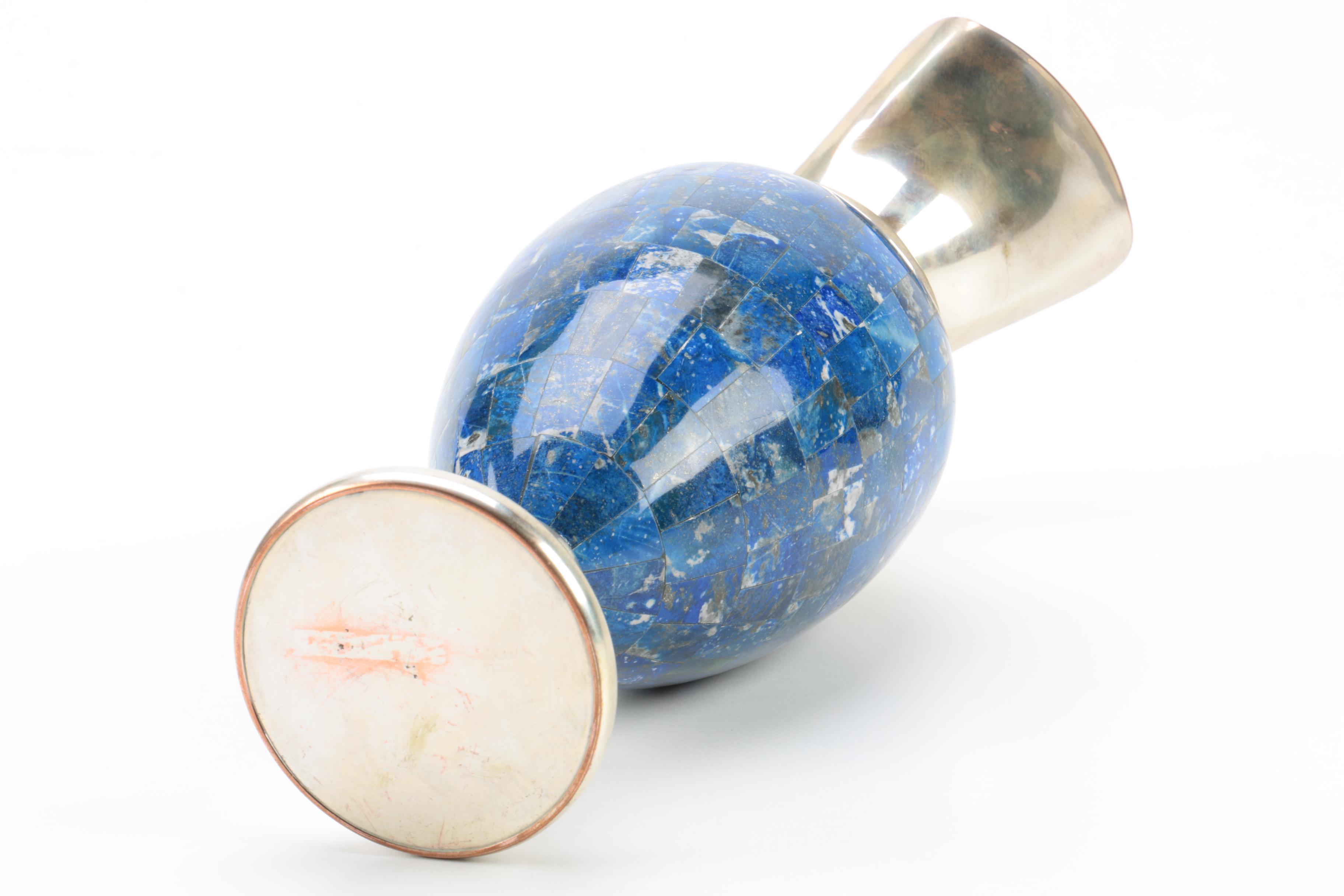 Silver Plate Ewer with Lapis Lazuli Body