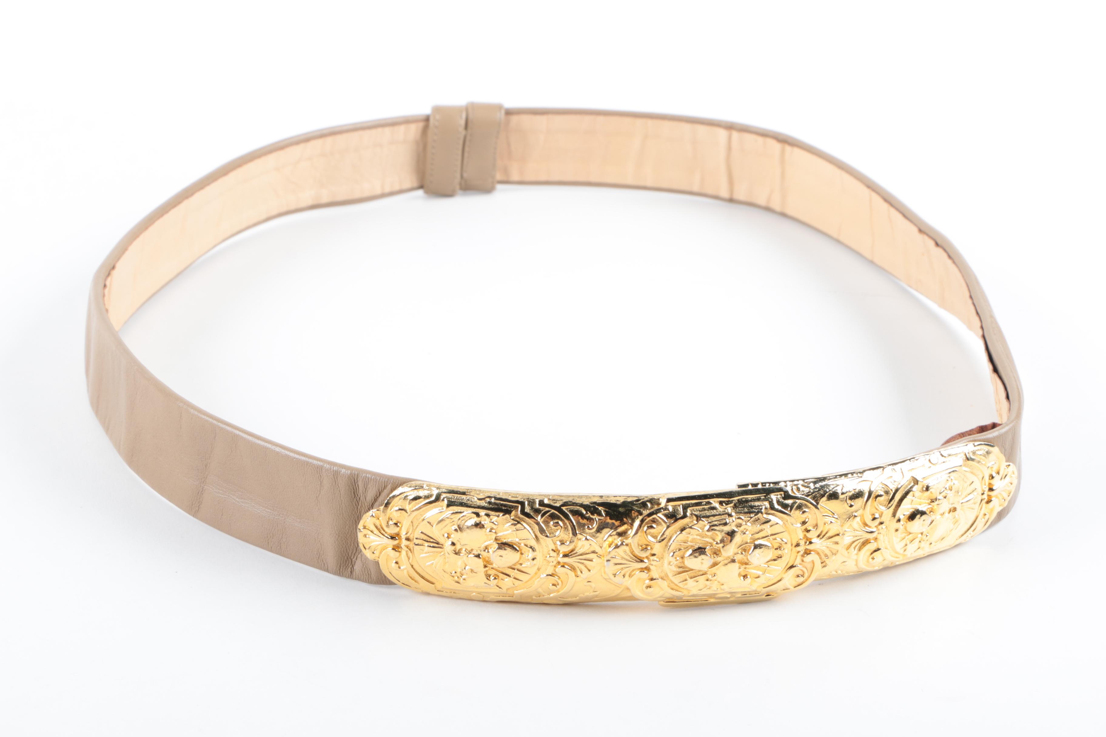 Vintage Leather and Snakeskin Adjustable Belts Featuring Alexis Kirk