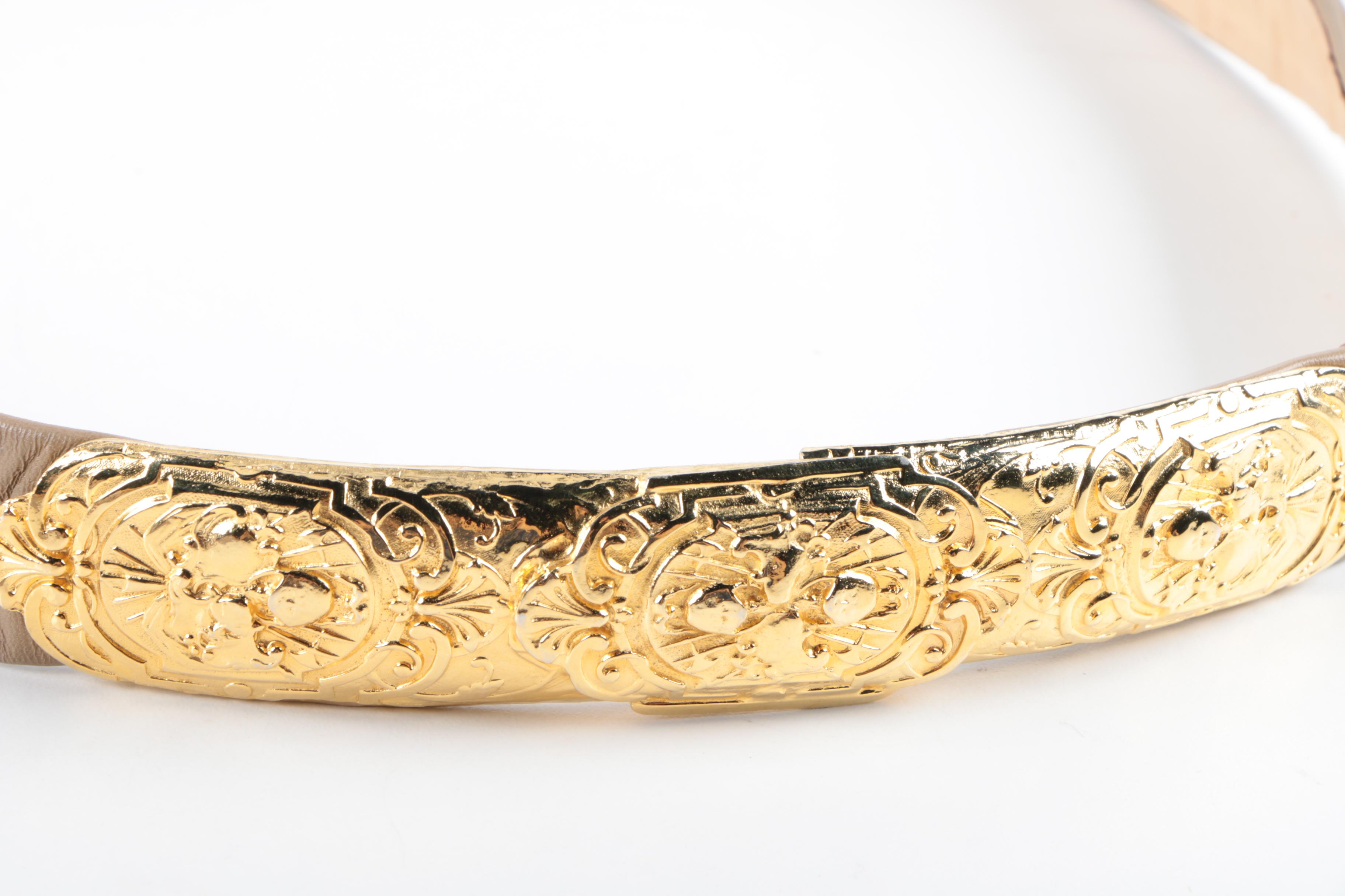 Vintage Leather and Snakeskin Adjustable Belts Featuring Alexis Kirk