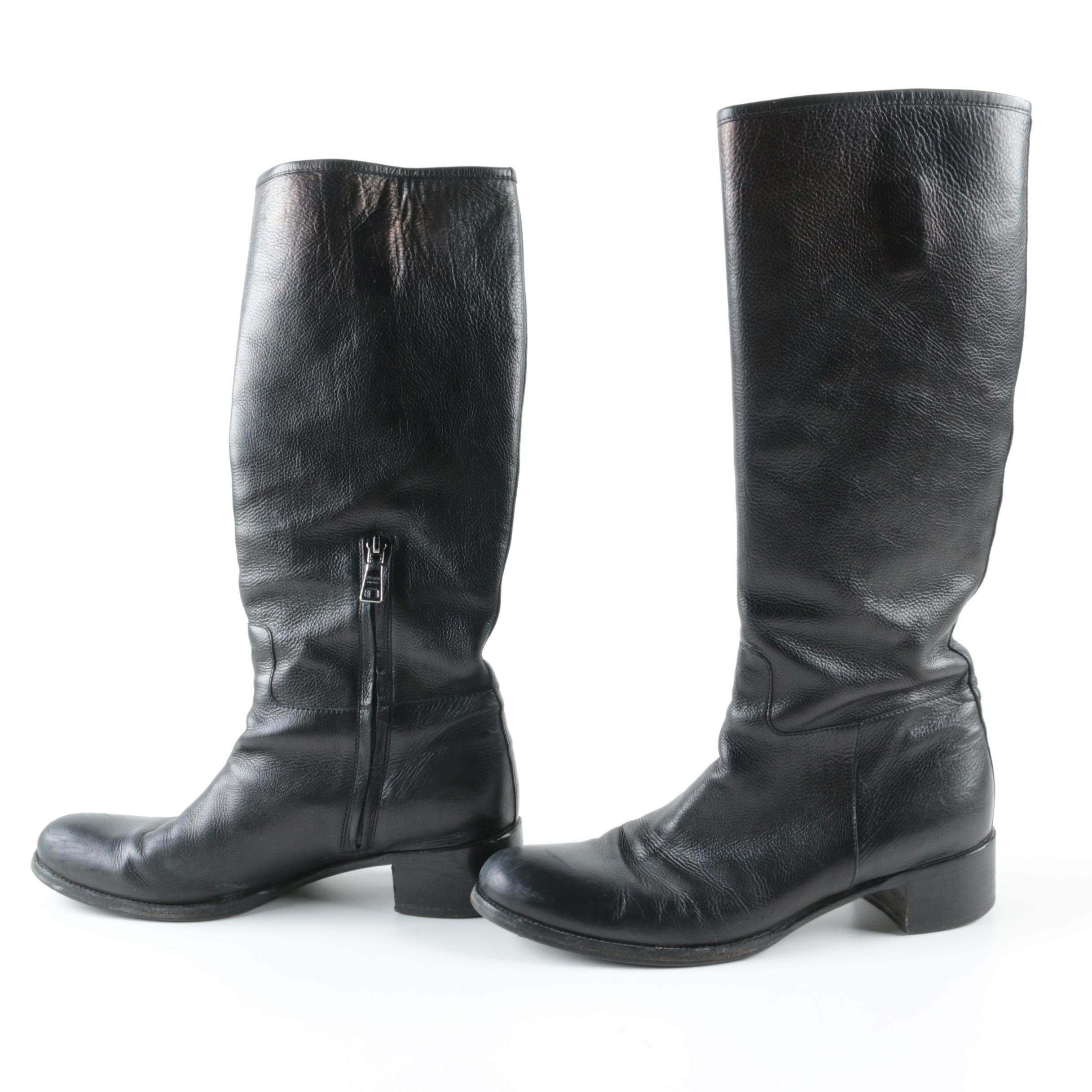 Prada Leather Riding Boots