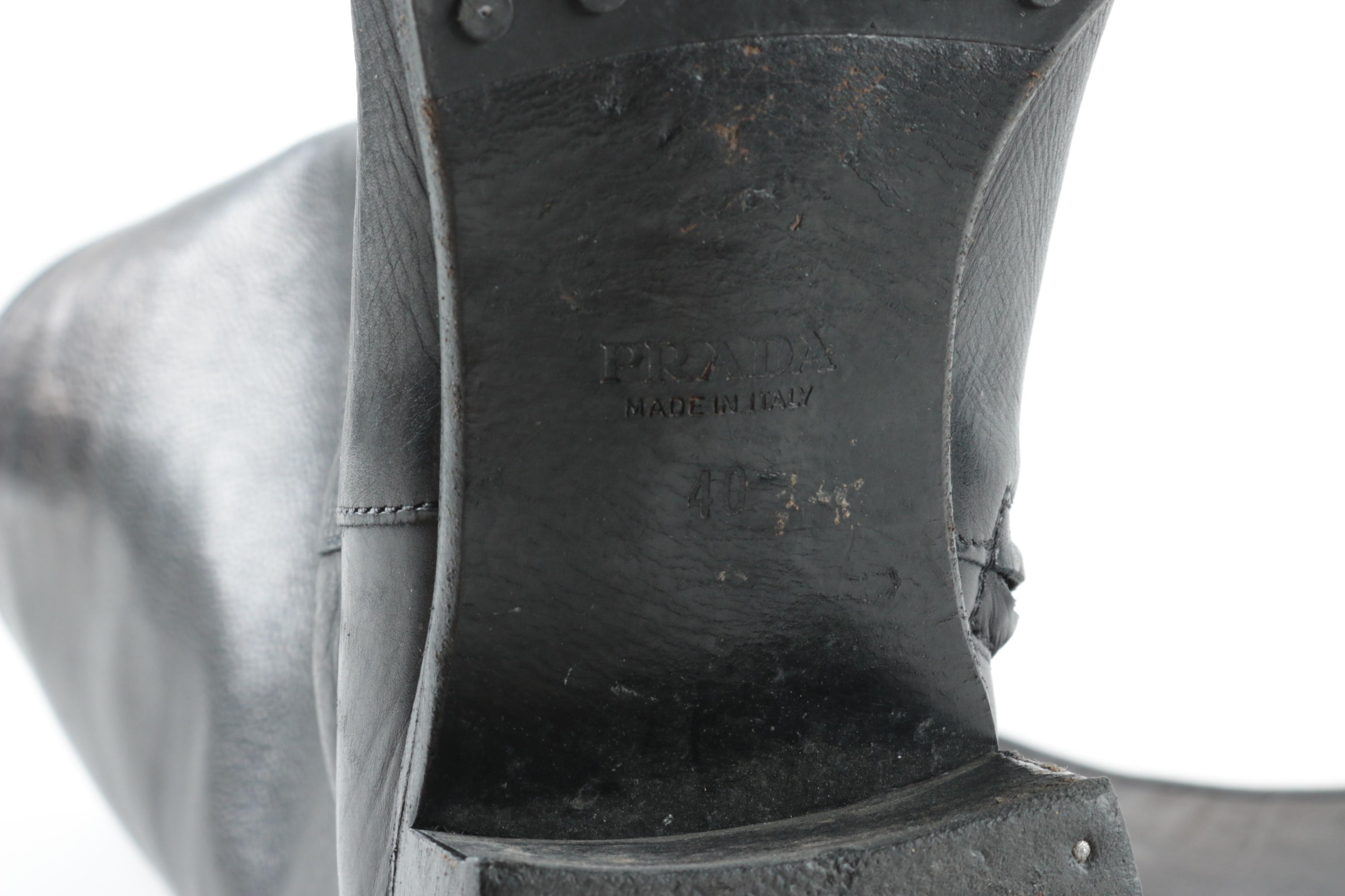 Prada Leather Riding Boots