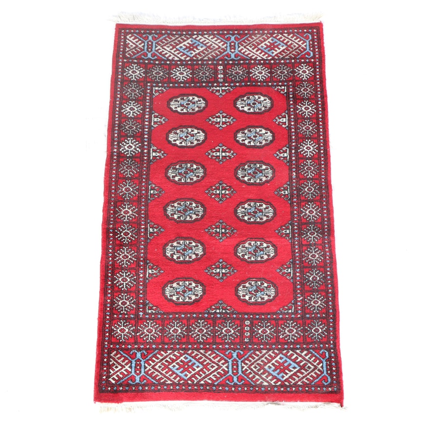 Hand-Knotted Pakistani Bokhara Wool Area Rug