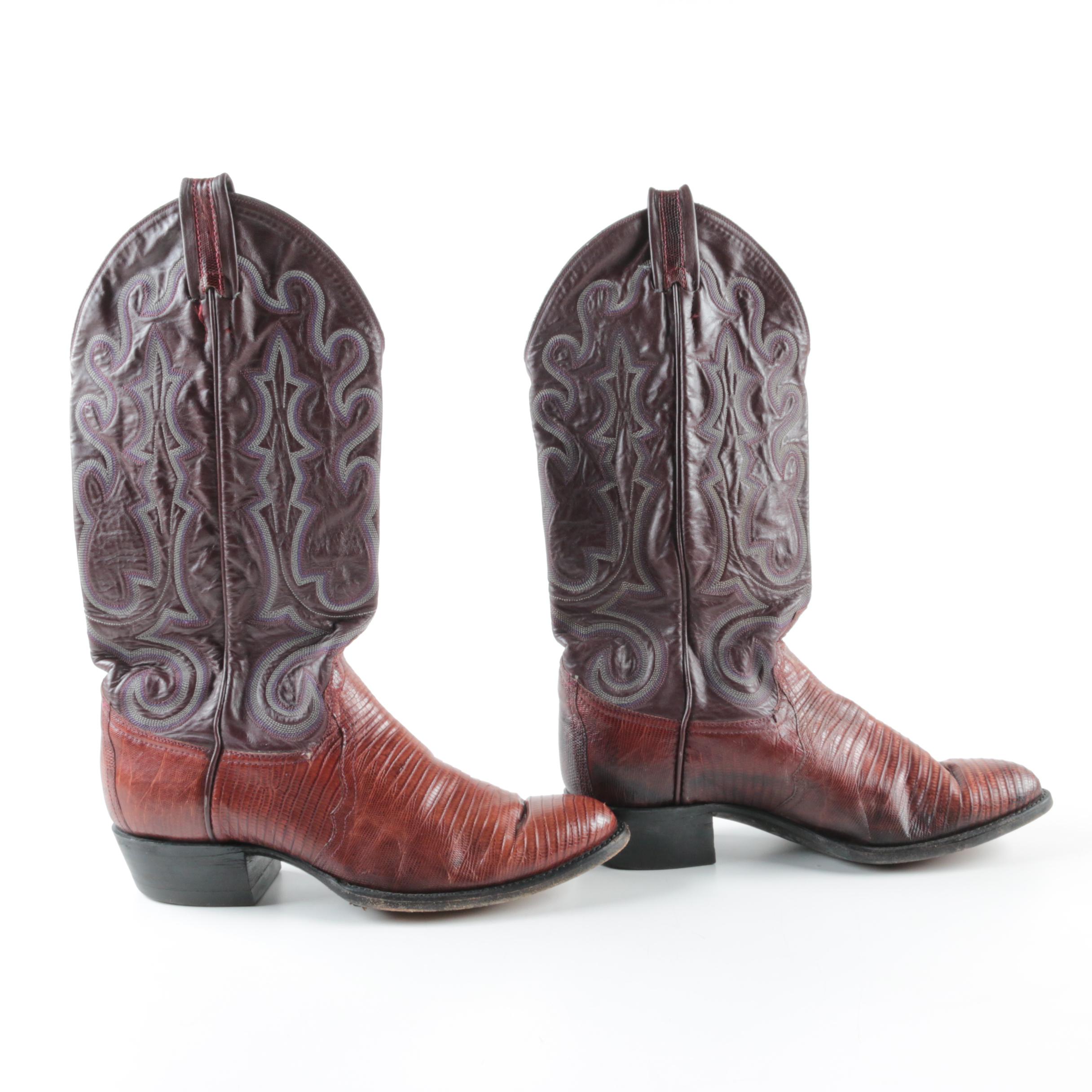 Larry Mahan Reptile Skin Cowboy Boots