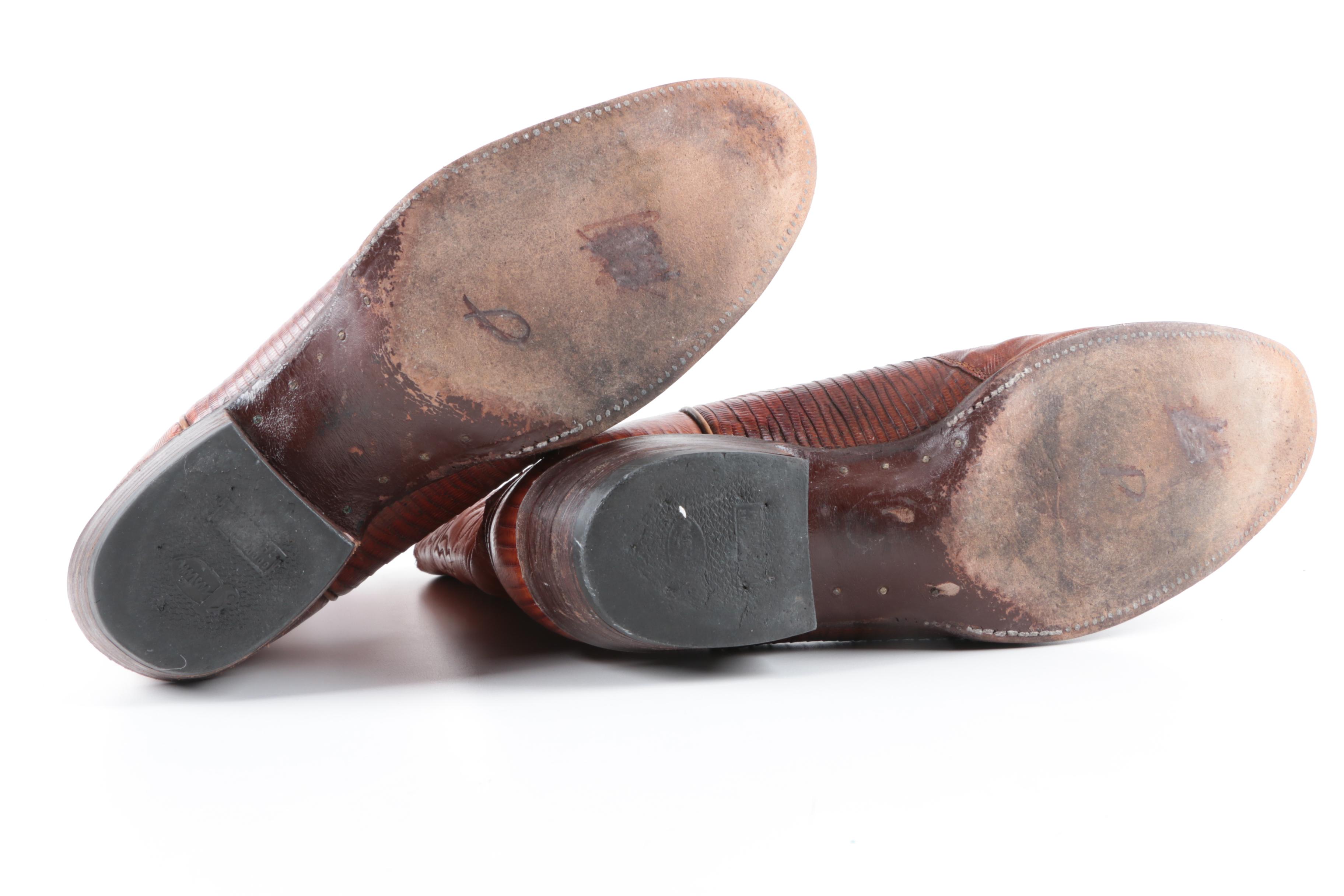 Justin Leather and Lizard Cowboy Boots