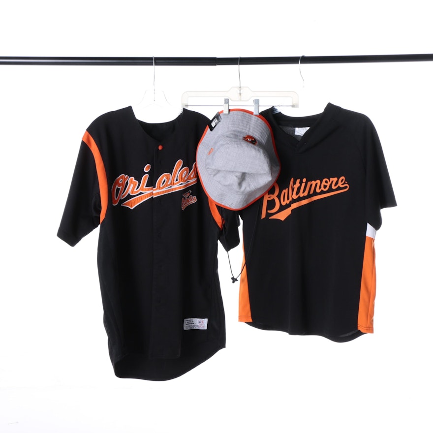 Men's Baltimore Orioles Shirts and Bucket Hat