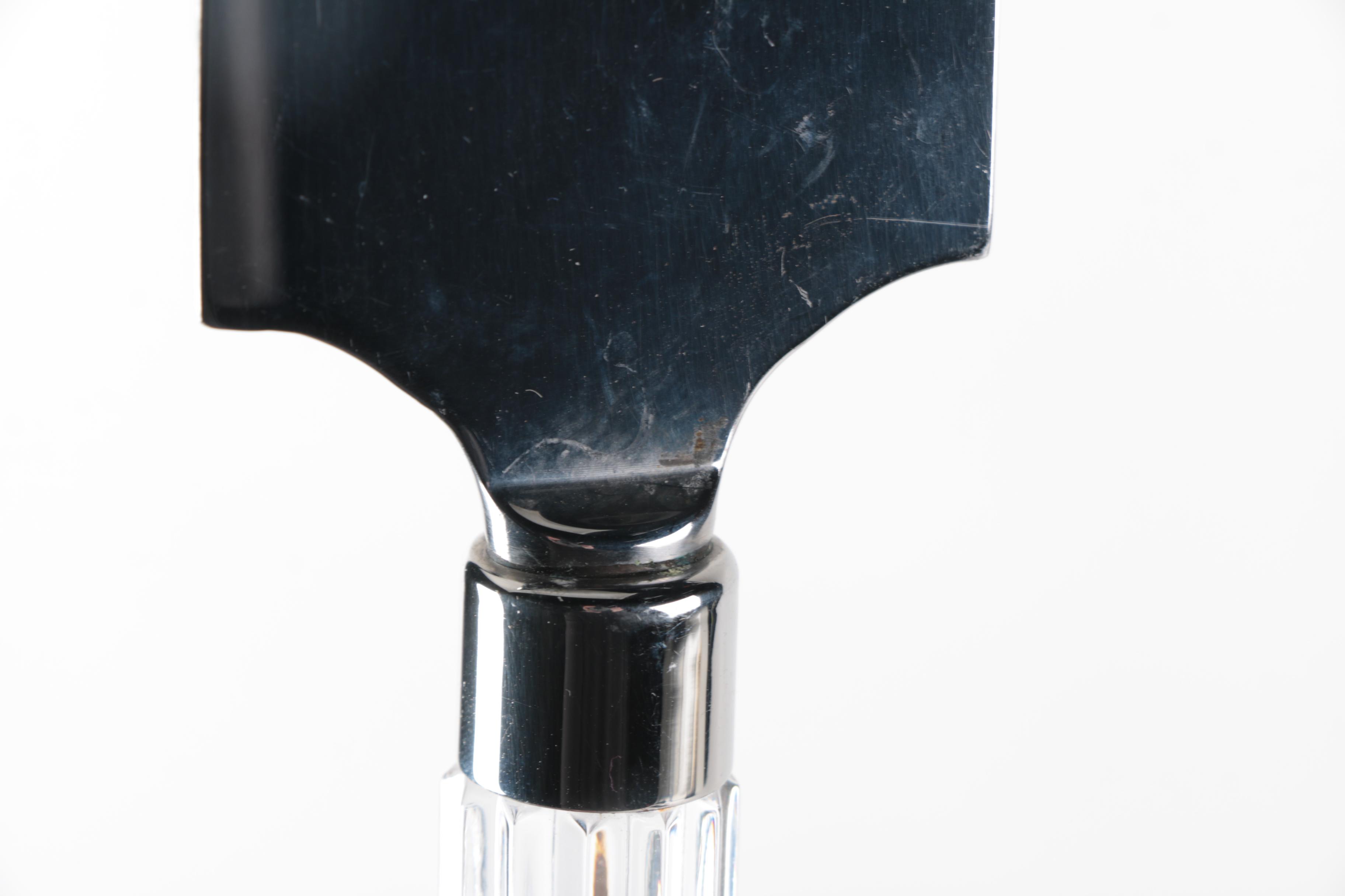 Vintage Unmarked Waterford Crystal Cake Serving Set