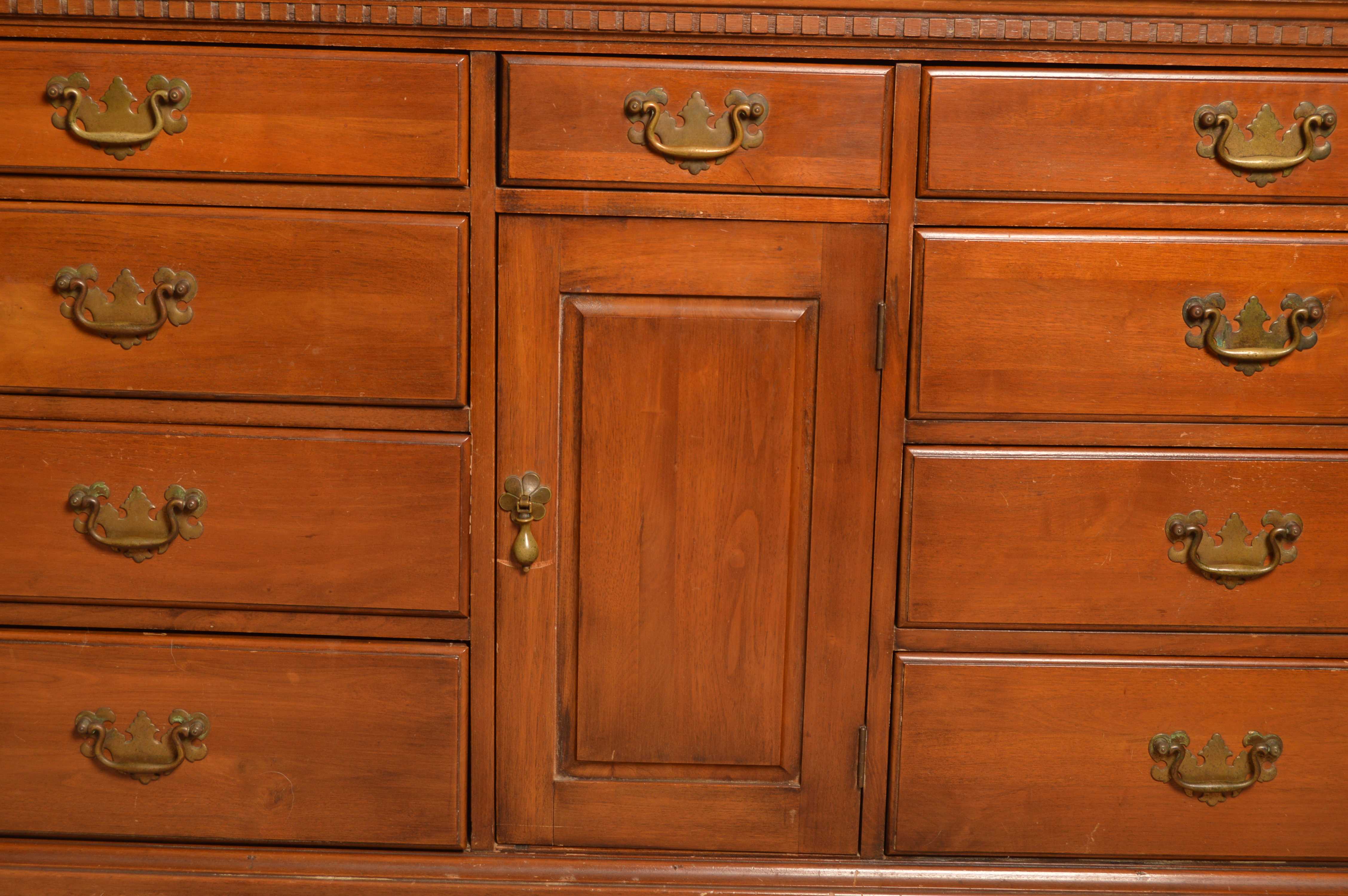 Vintage American Colonial Style Walnut Dresser by Davis Cabinet Company