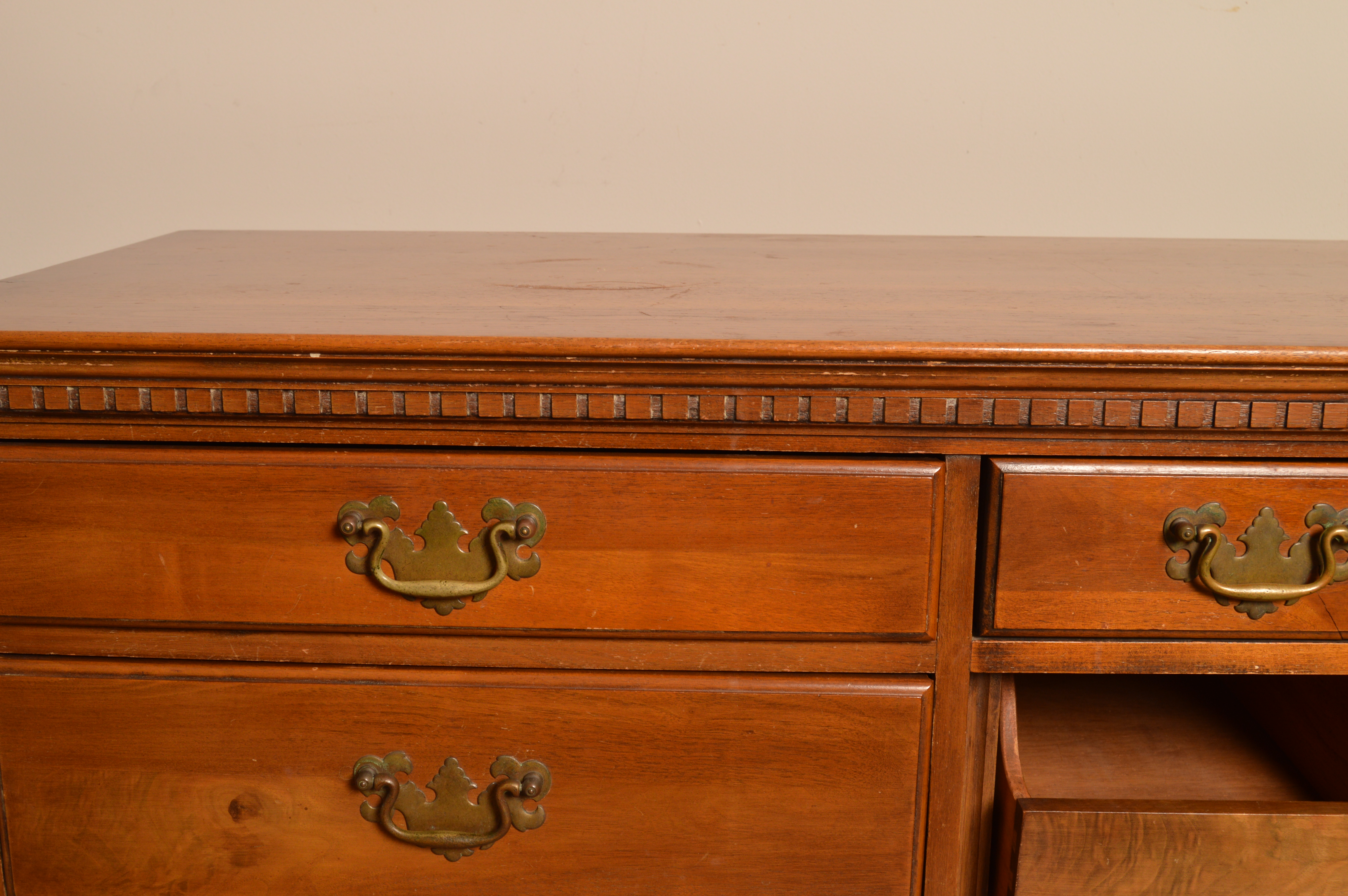 Vintage American Colonial Style Walnut Dresser by Davis Cabinet Company