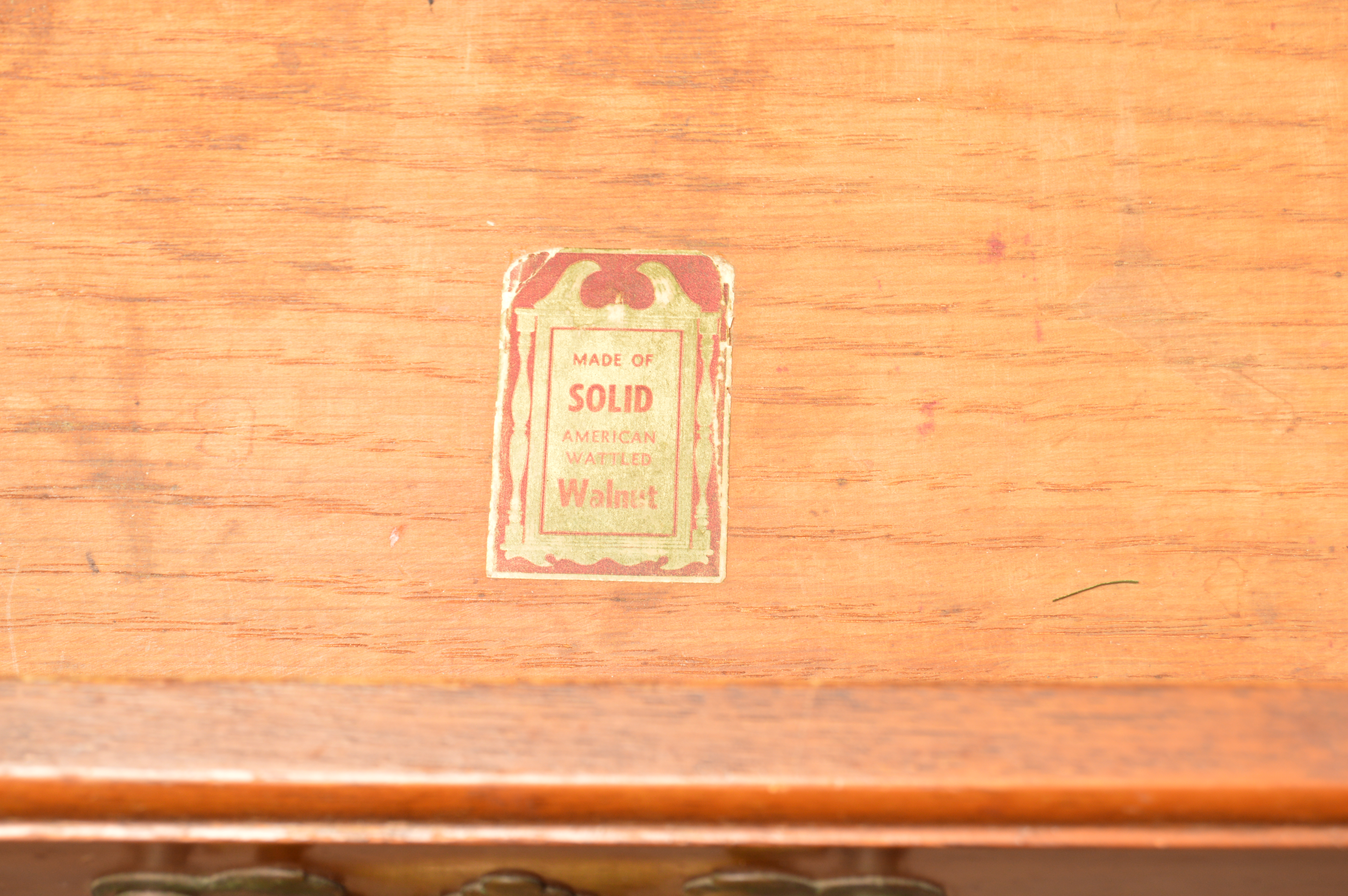 Vintage American Colonial Style Walnut Dresser by Davis Cabinet Company