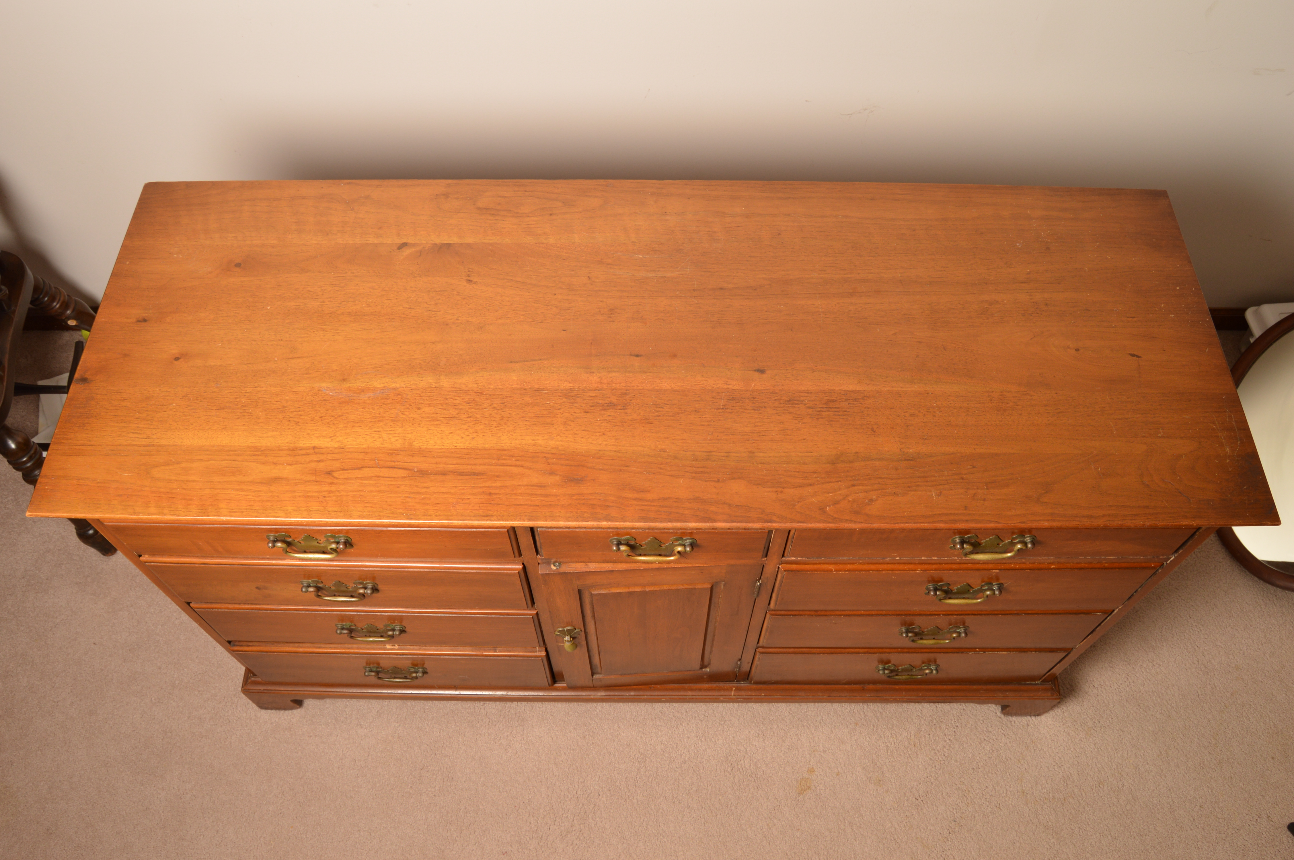 Vintage American Colonial Style Walnut Dresser by Davis Cabinet Company
