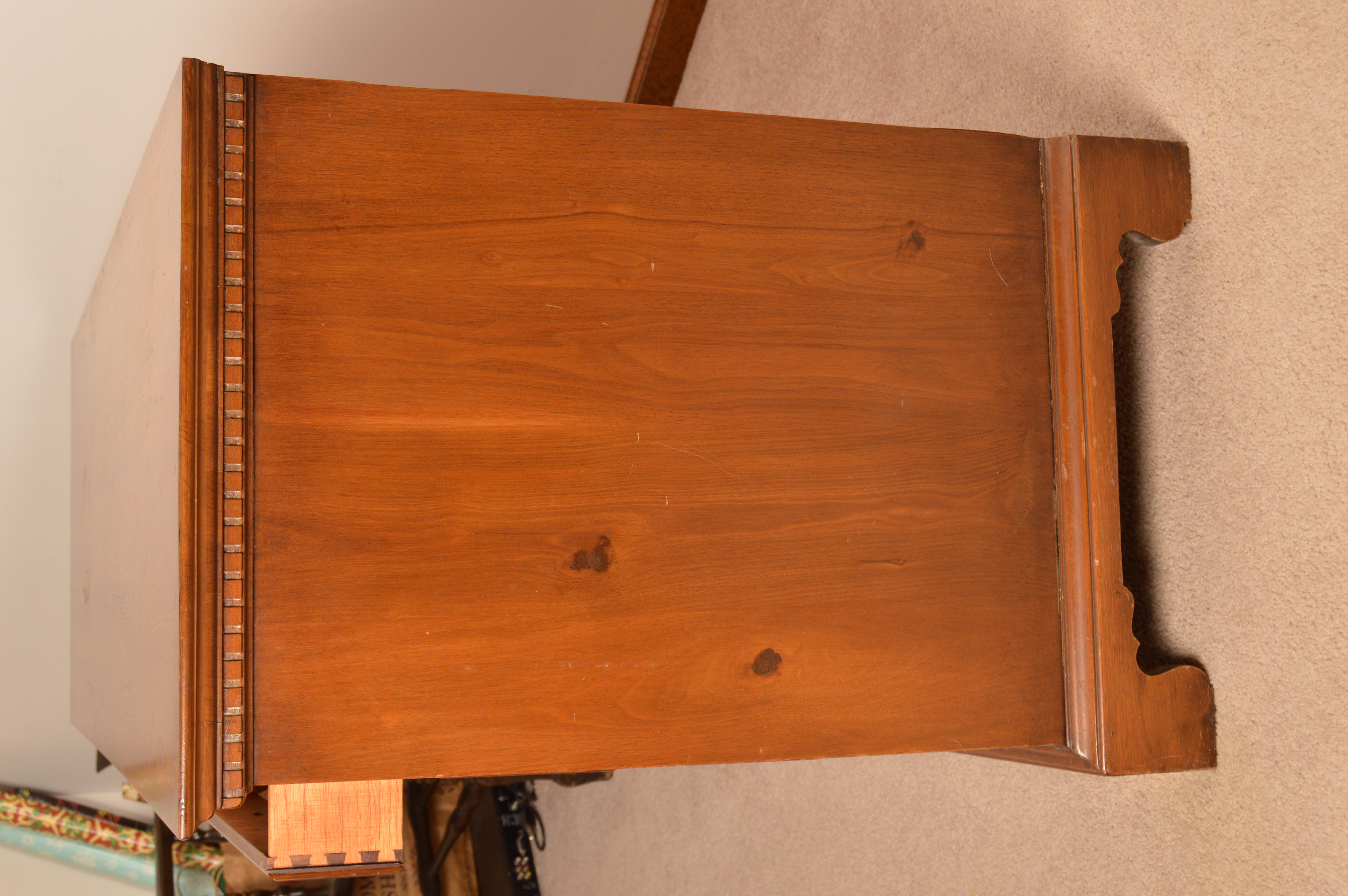 Vintage American Colonial Style Walnut Dresser by Davis Cabinet Company