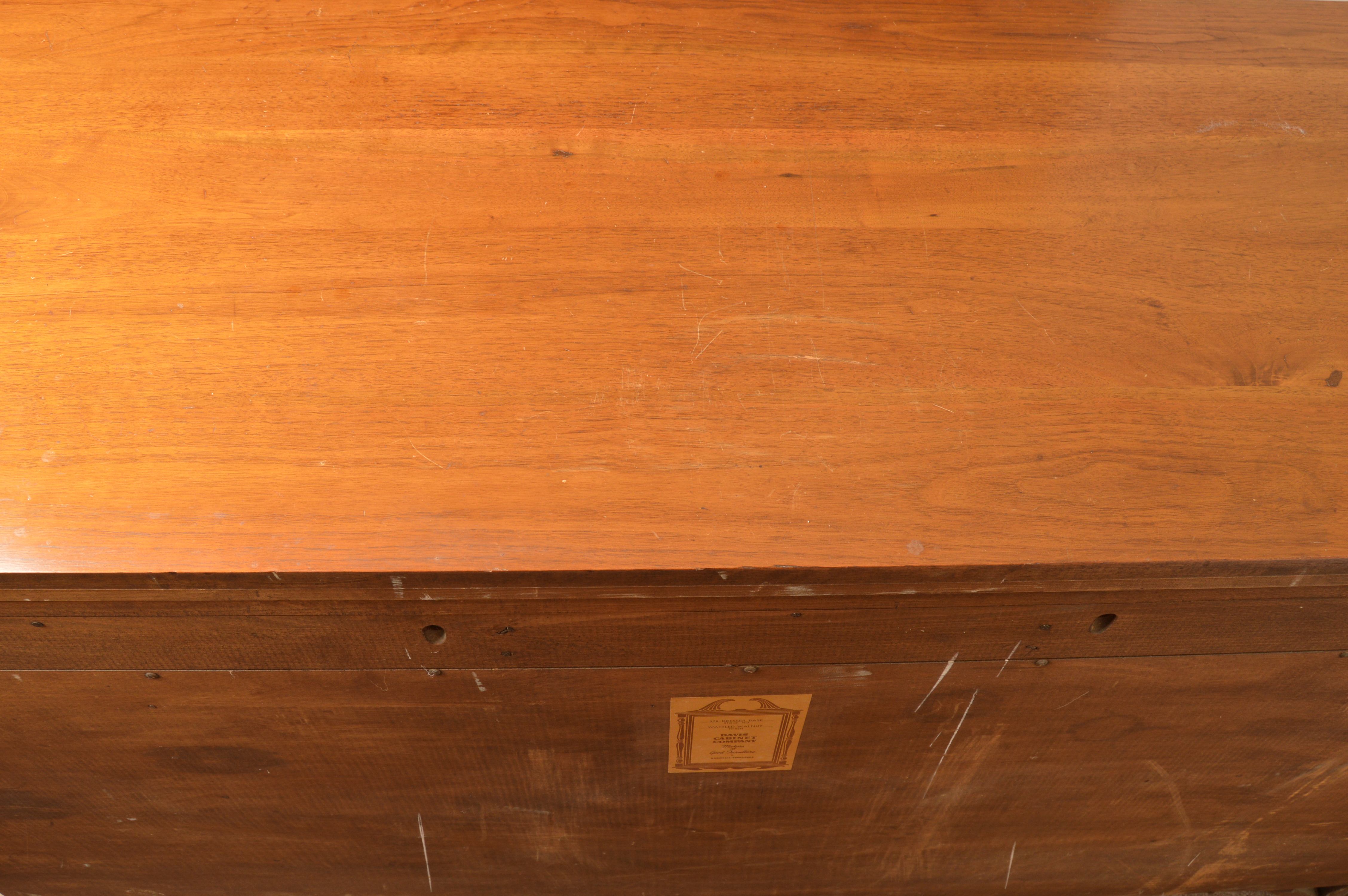 Vintage American Colonial Style Walnut Dresser by Davis Cabinet Company