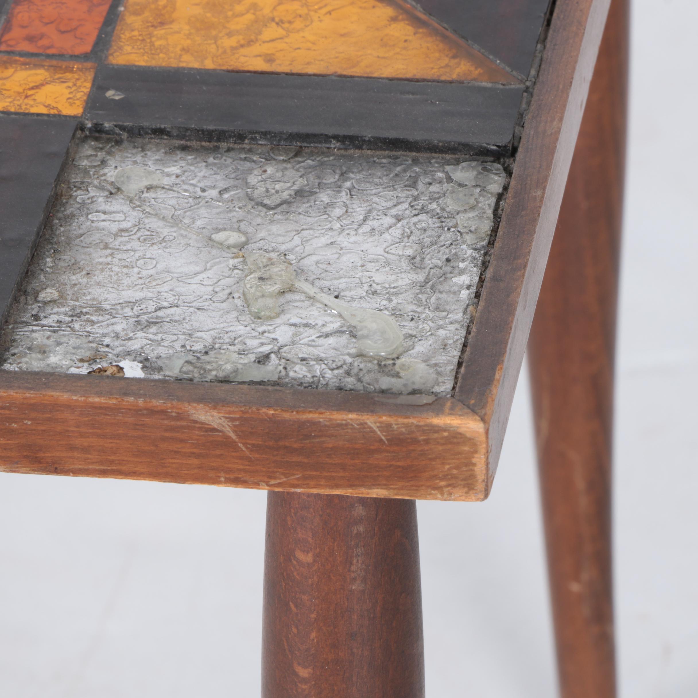 Mid Century Modern Stained Glass End Table