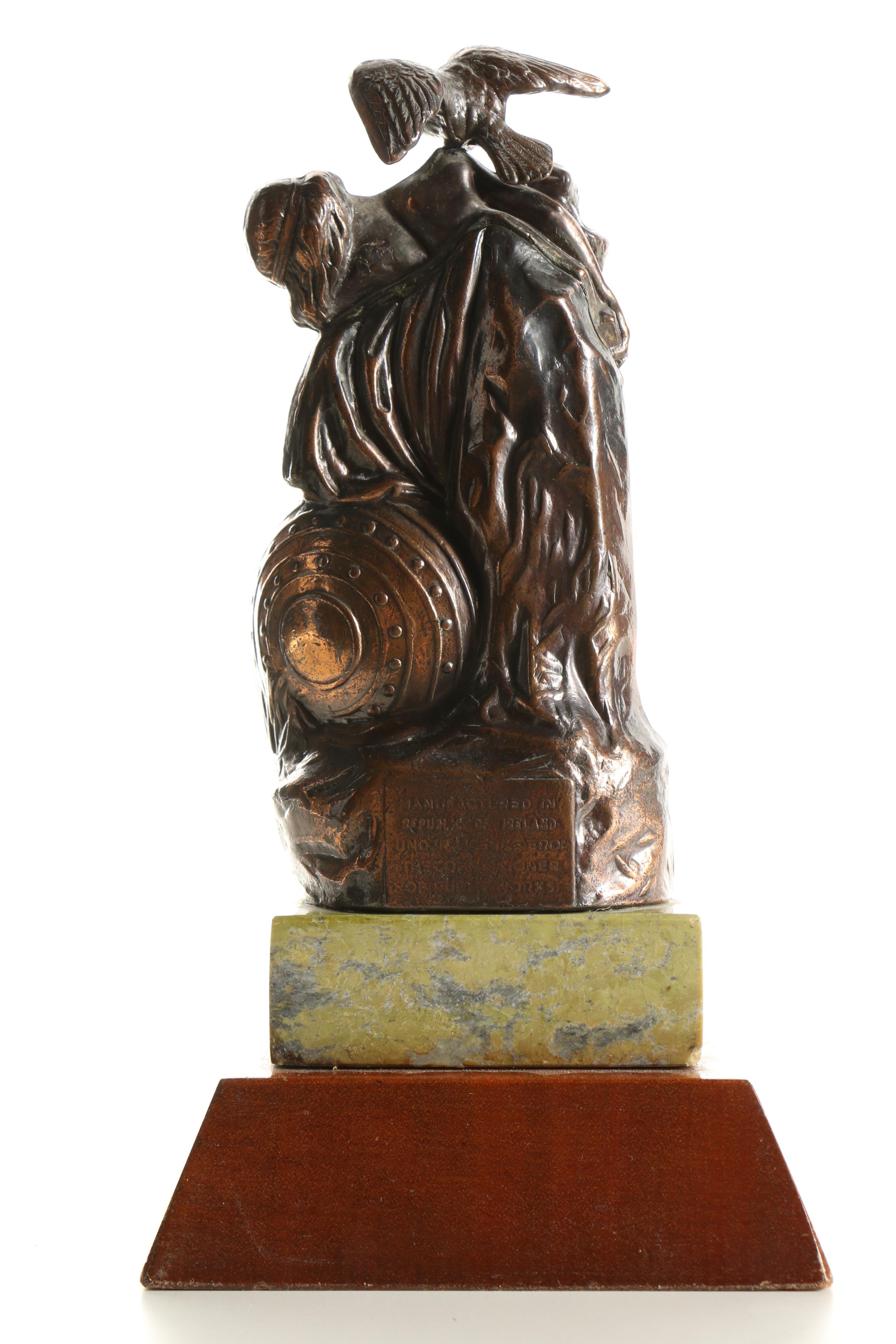 Vintage Brass Sculpture of Irish Medieval Character Cuchulain